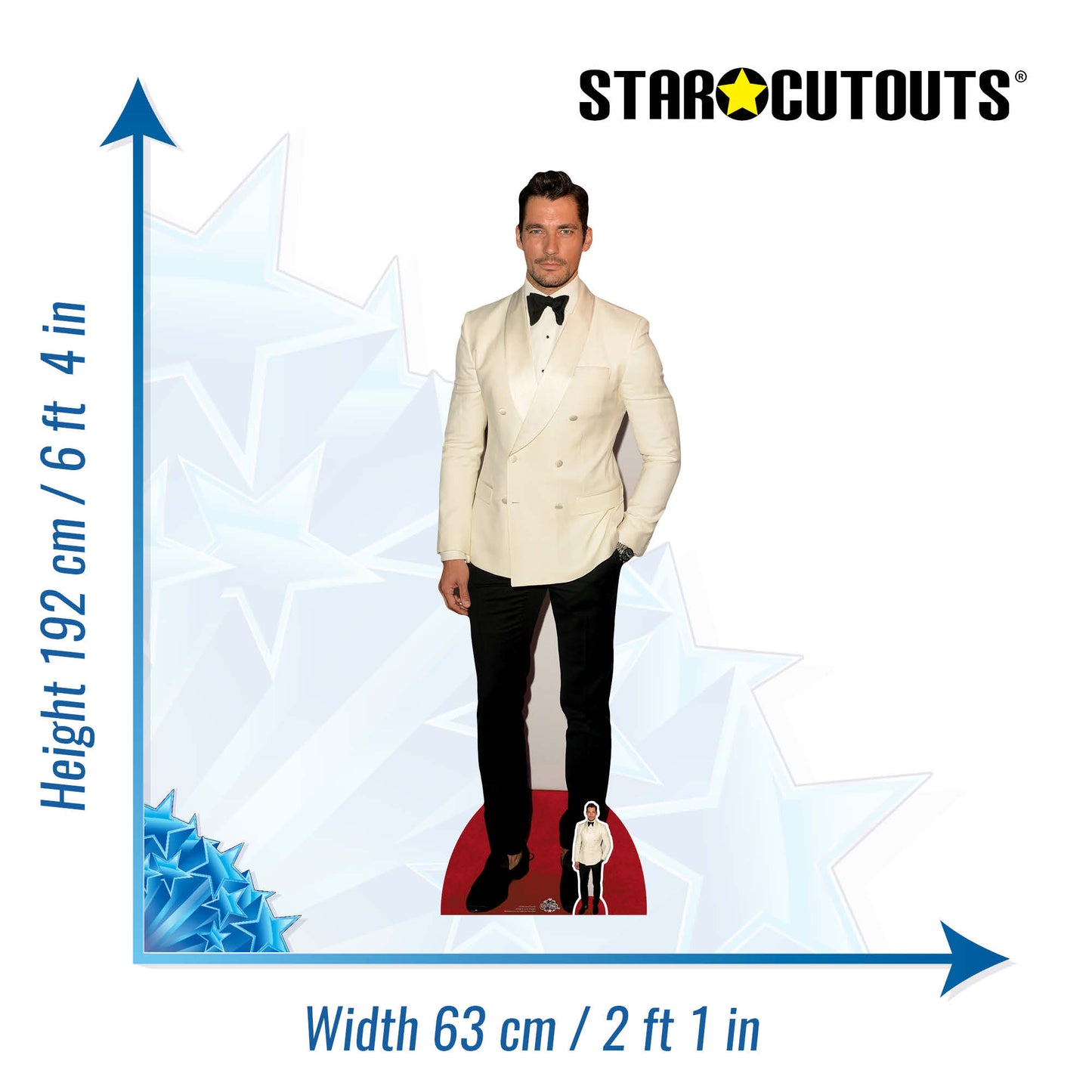 CS764 David Gandy Height 192cm Lifesize Cardboard Cut Out With Mini