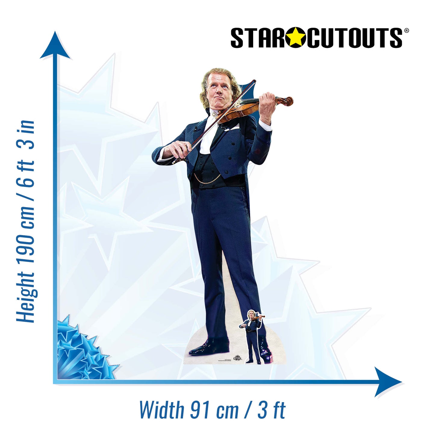 CS772 Andre Rieu Composer Height 190cm Lifesize Cardboard Cut Out With Mini