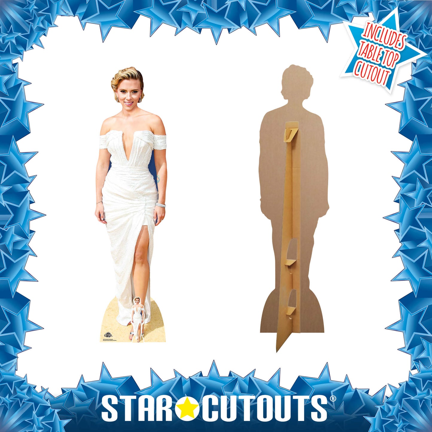 CS778 Scarlett Johansson White Dress Height 166cm Lifesize Cardboard Cut Out With Mini