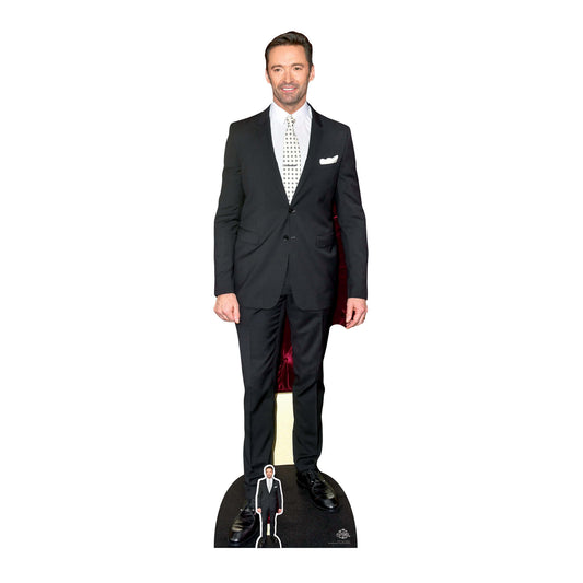 CS781 Hugh Jackman Polka Dot Tie Height 189cm Lifesize Cardboard Cut Out With Mini