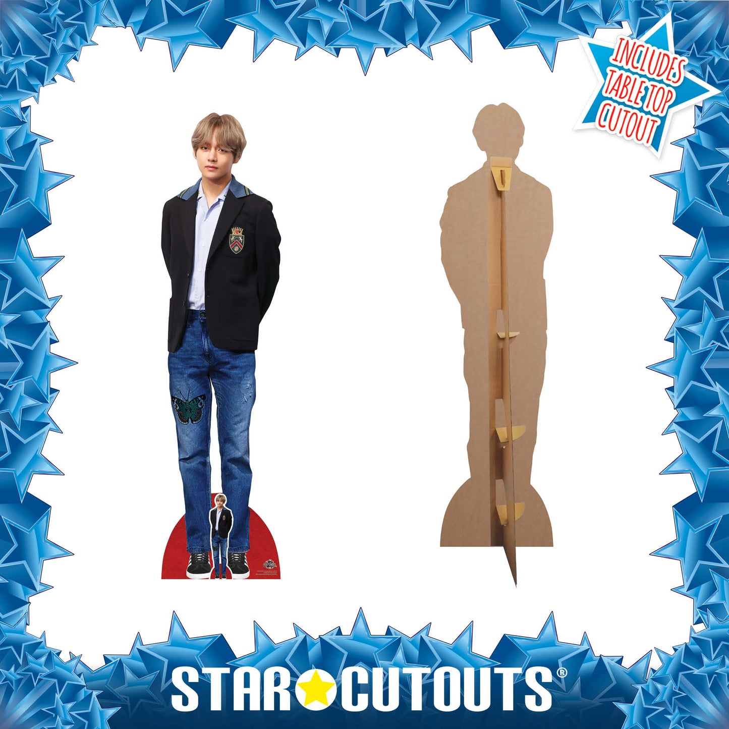 CS784 V BTS V (BTSPop) Kim Tae-hyung Blazer Height 178cm Lifesize Cardboard Cut Out With Mini