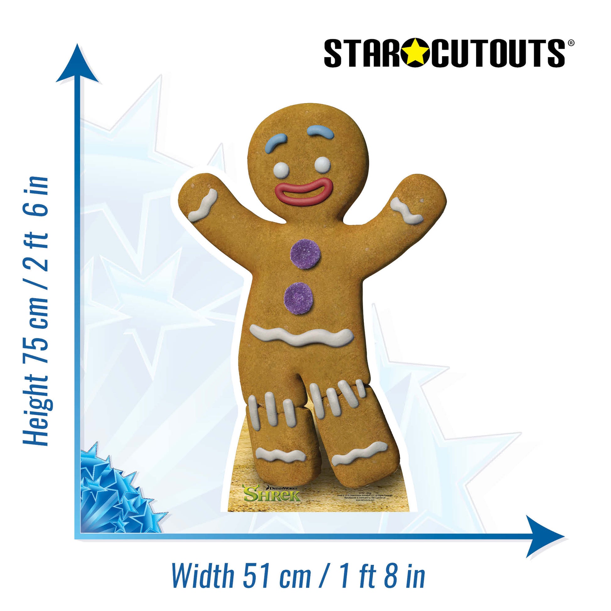 SC787 Gingy Cardboard Cut Out Height 75cm – Star Cutouts