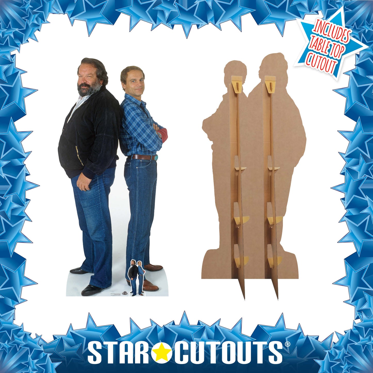 CS797 Bud Spencer and Terence Hill Height 196cm Lifesize Cardboard Cut Out With Mini