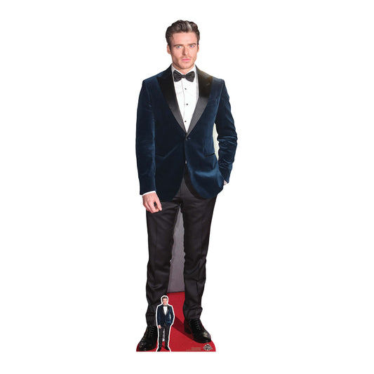 CS806 Richard Madden Blue Velvet Jacket Height 179cm Lifesize Cardboard Cut Out With Mini