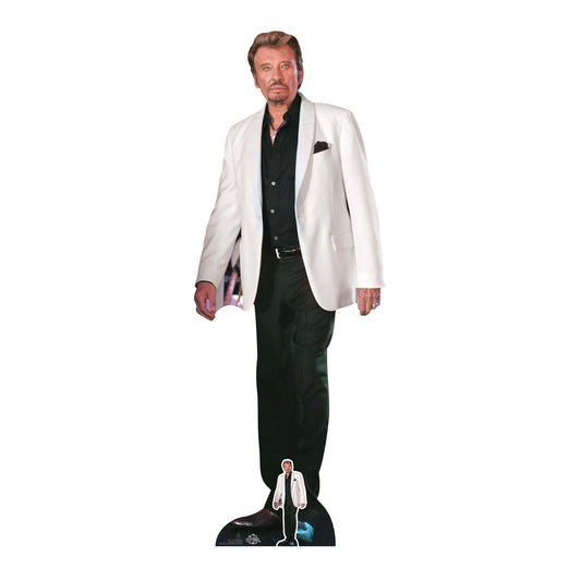 CS807 Johnny Hallyday Height 179cm Lifesize Cardboard Cut Out With Mini