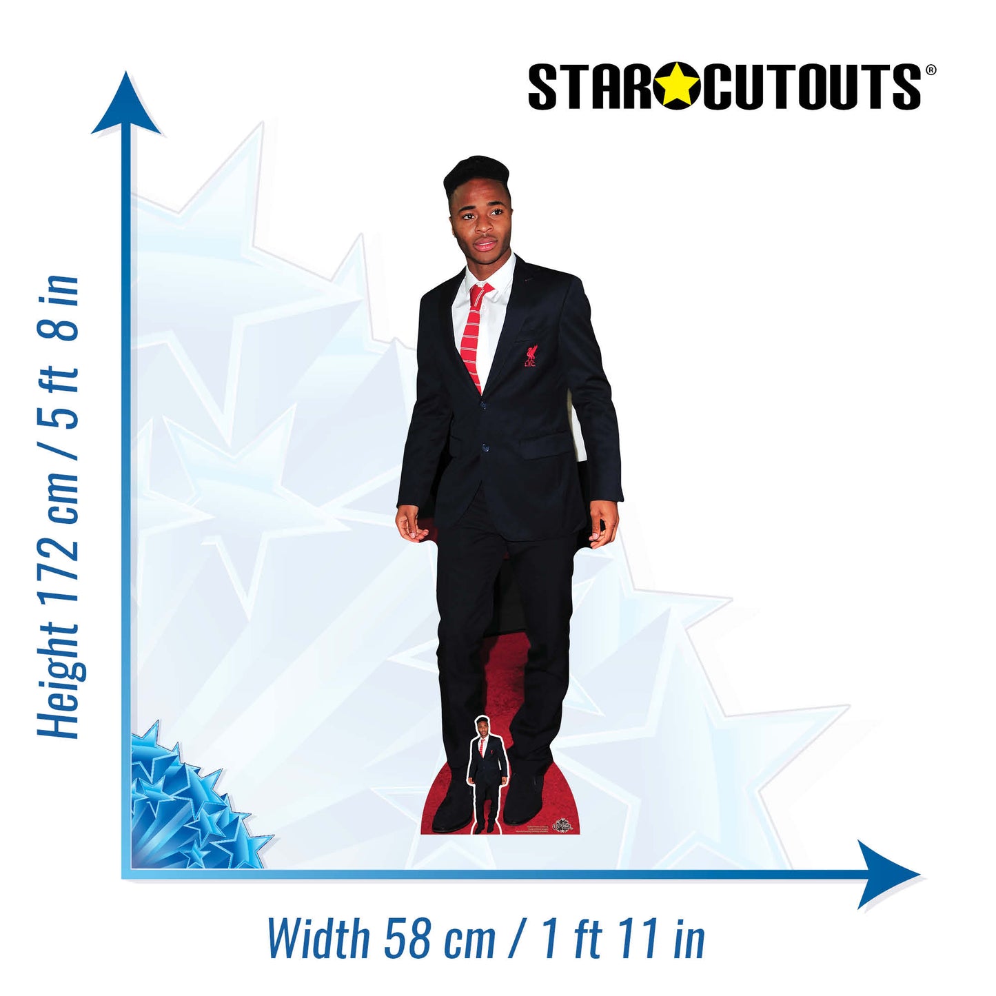 CS809 Raheem Sterling Footballer Height 172cm Lifesize Cardboard Cut Out With Mini