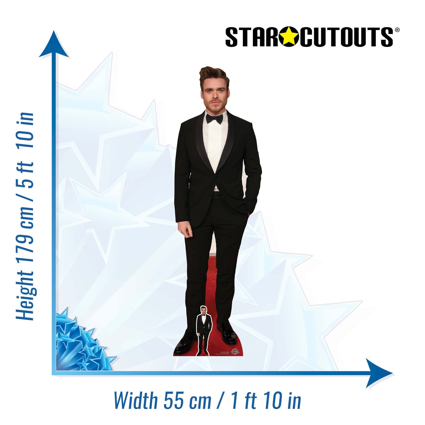 CS816 Richard Madden Bowtie Bodyguard Height 179cm Lifesize Cardboard Cut Out With Mini