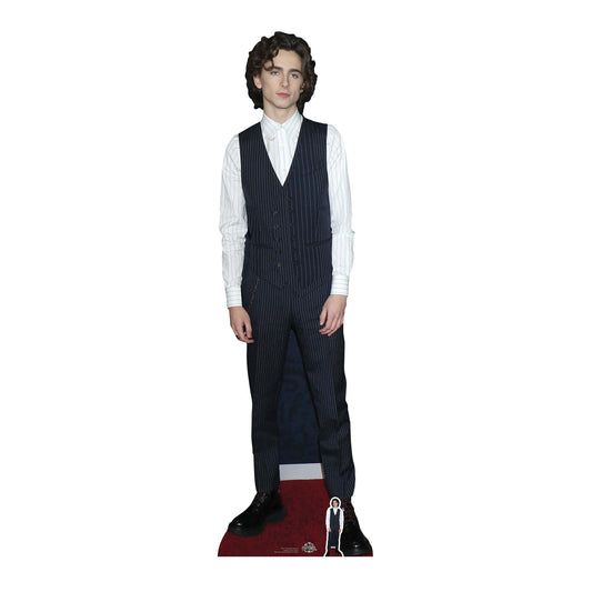 CS817 Timothee Chalamet King Waistcoat Height 179cm Lifesize Cardboard Cut Out With Mini