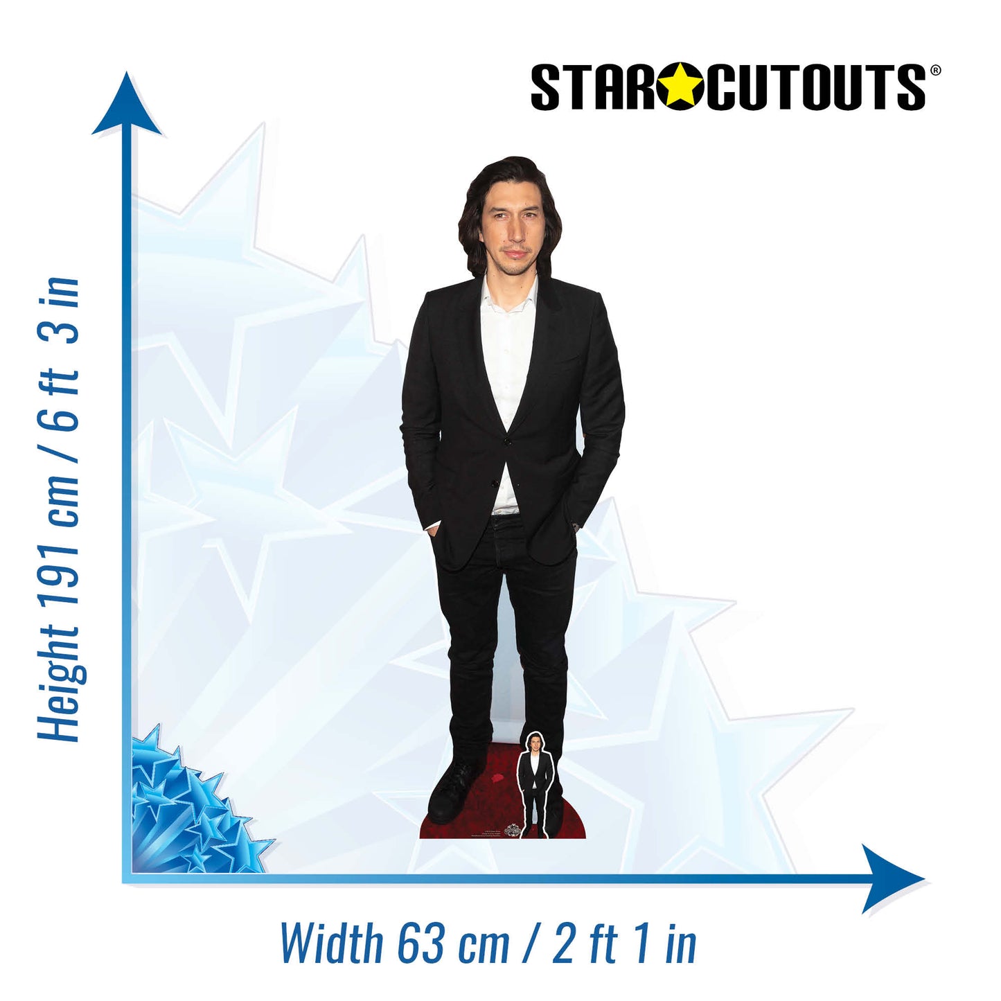 CS818 Adam Driver Height 191cm Lifesize Cardboard Cut Out With Mini