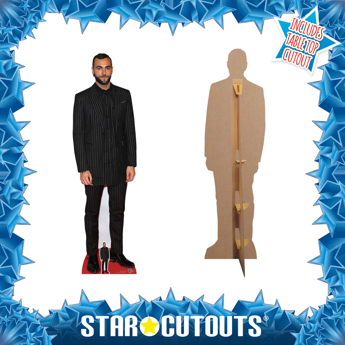 CS819 Marco Mengoni Height 189cm Lifesize Cardboard Cut Out With Mini