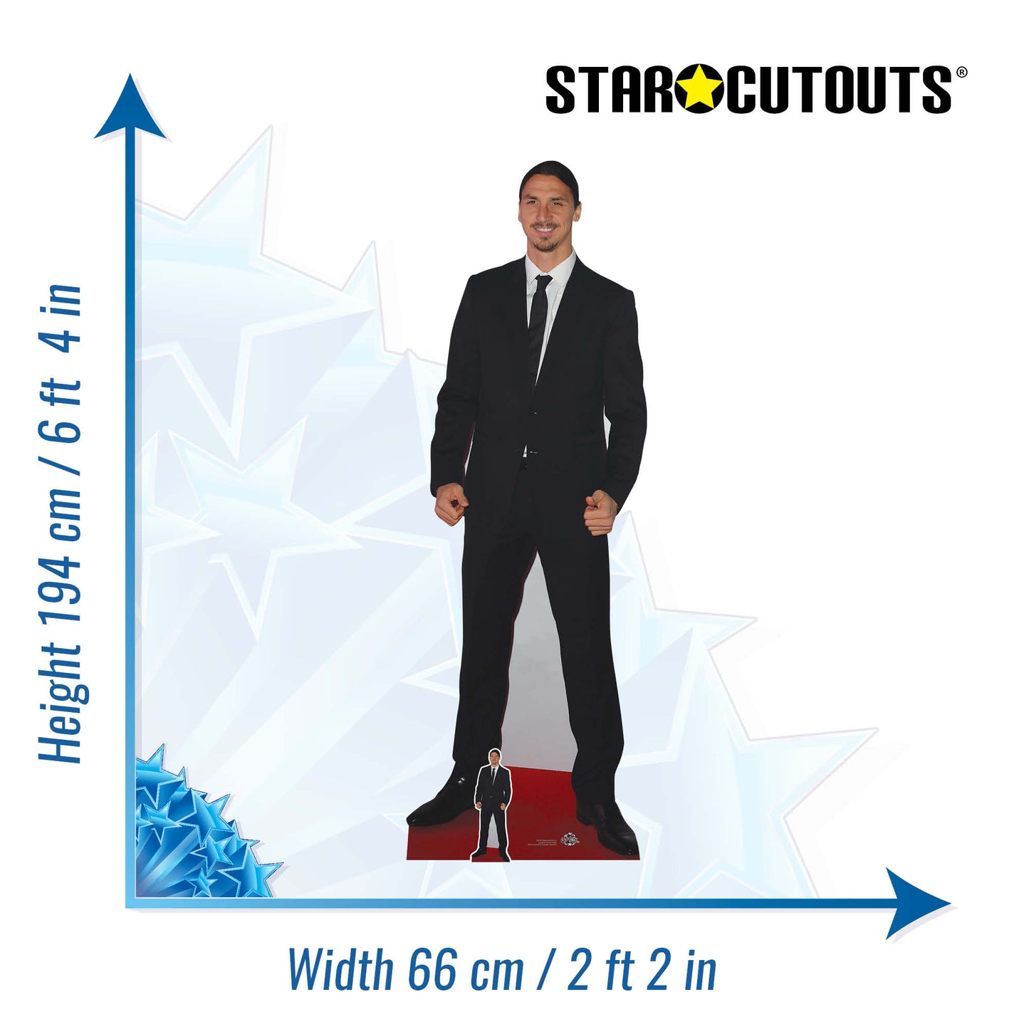 CS820 Zlatan Ibrahimovic Height 194cm Lifesize Cardboard Cut Out With Mini