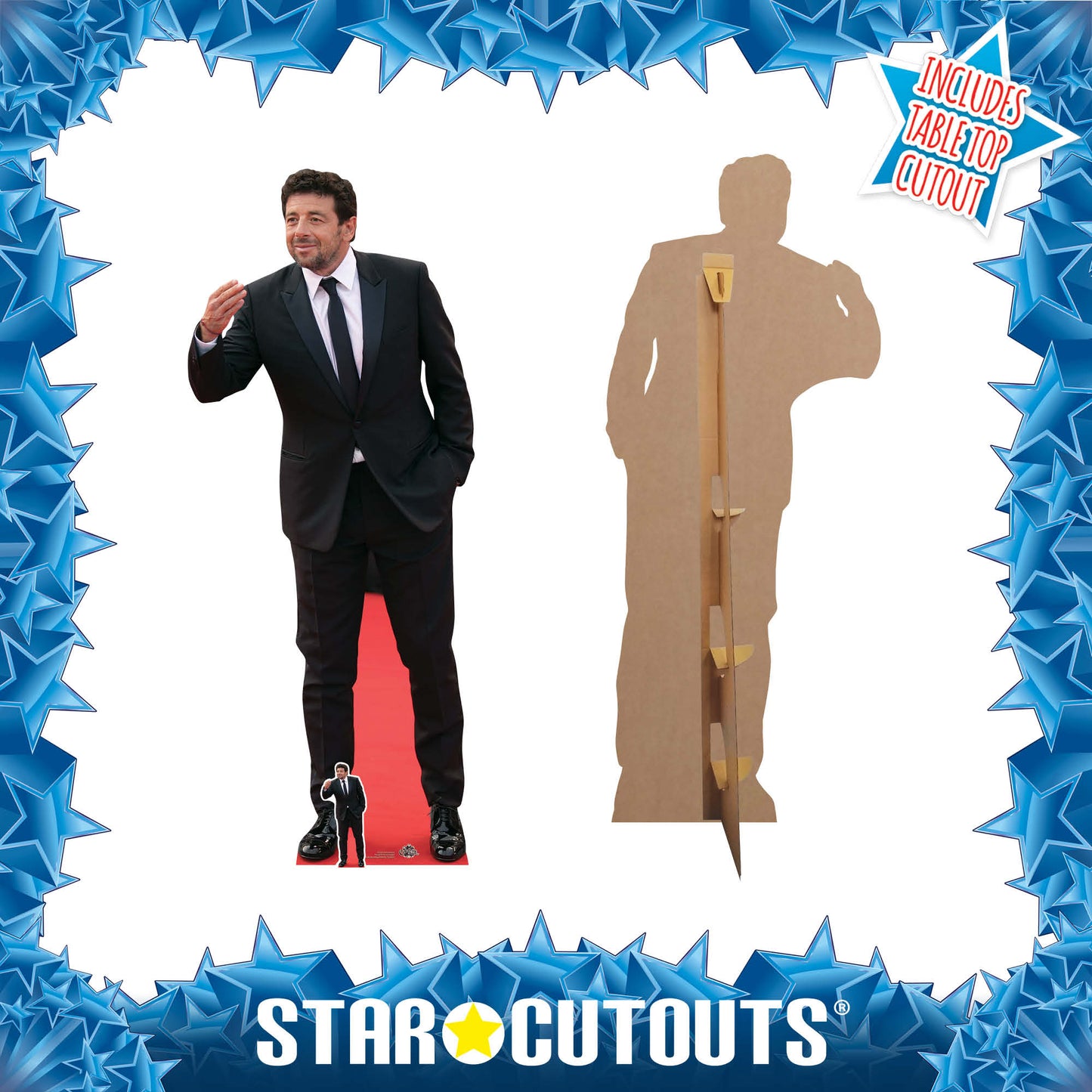 CS825 Patrick Bruel Suit French Superstar Height 180cm Lifesize Cardboard Cut Out With Mini