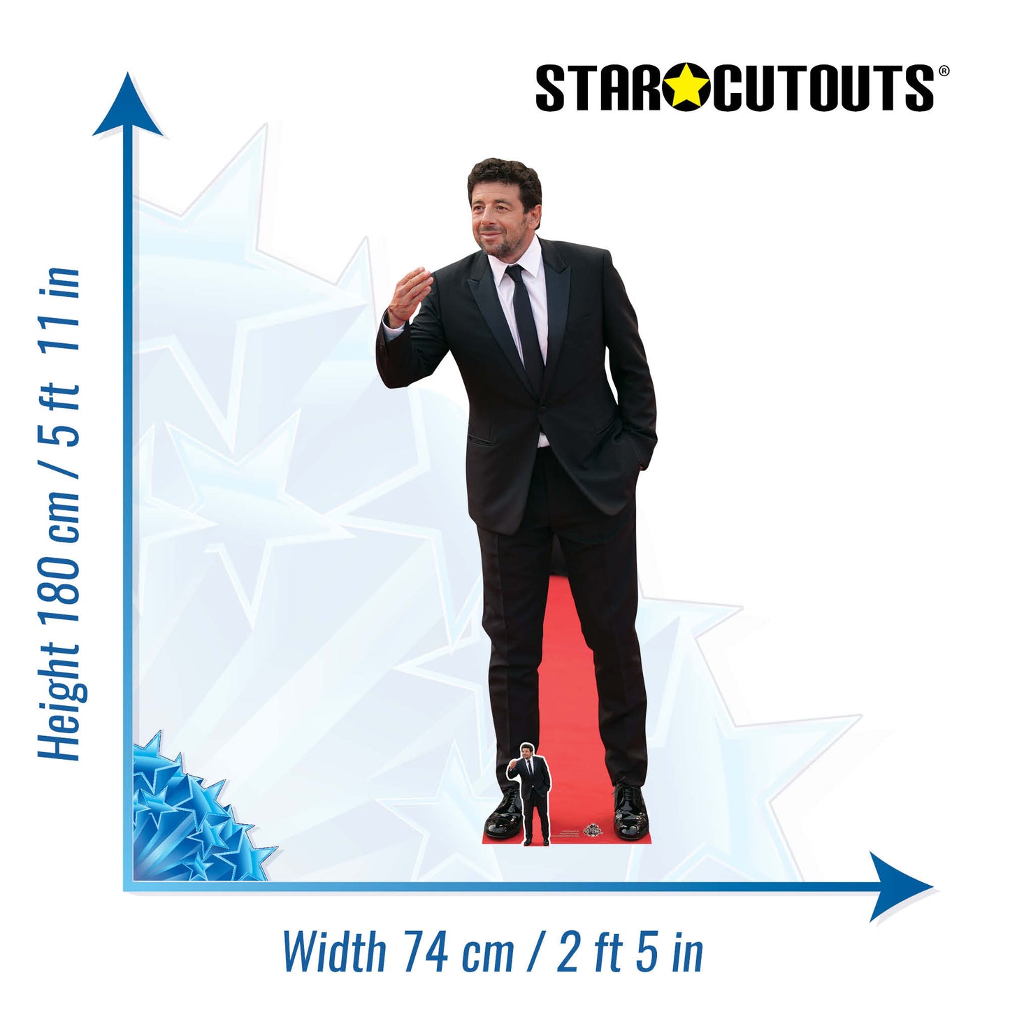 CS825 Patrick Bruel Suit French Superstar Height 180cm Lifesize Cardboard Cut Out With Mini