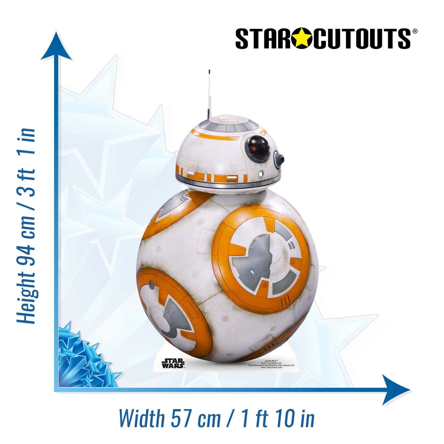 SC828 BB-8 (SW:TFA) Cardboard Cut Out Height 94cm