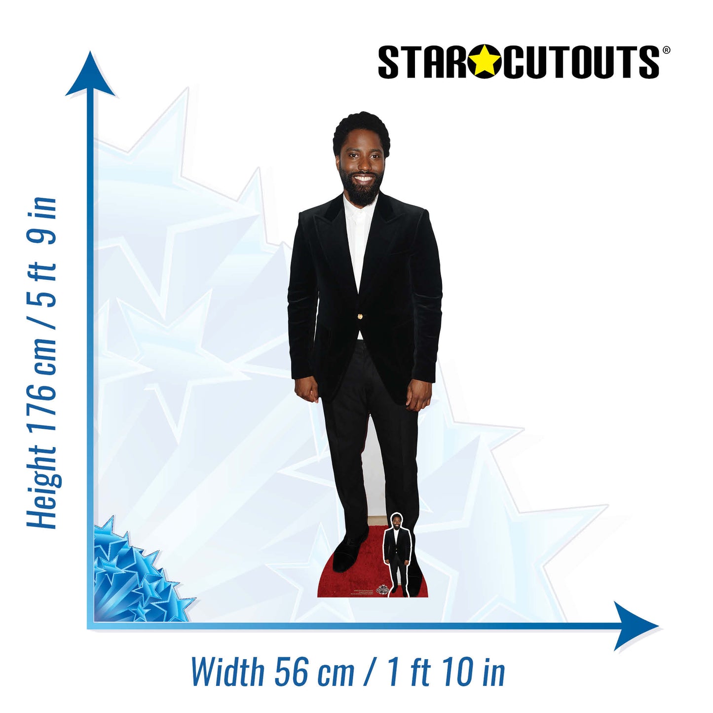 CS829 John David Washington Height 176cm Lifesize Cardboard Cut Out With Mini