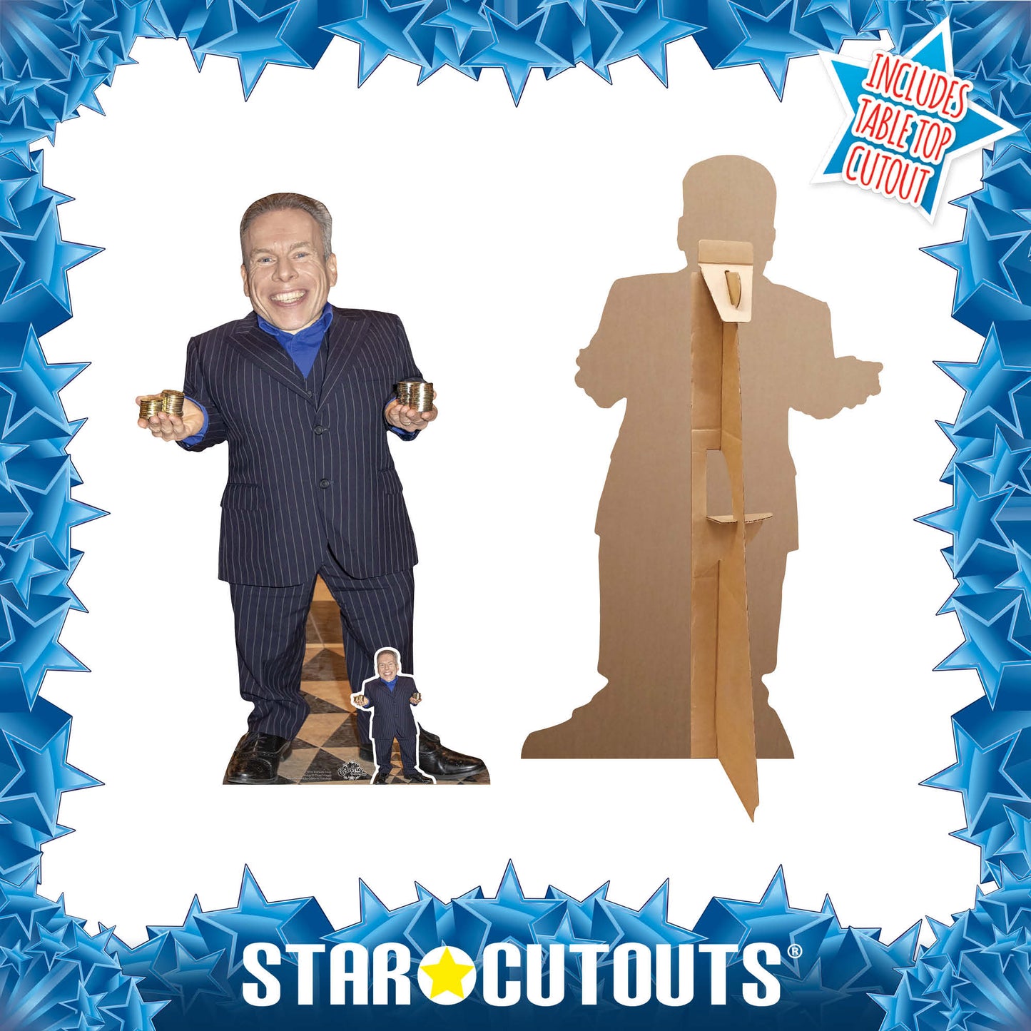 CS830 Warwick Davis Height 107cm Lifesize Cardboard Cut Out With Mini