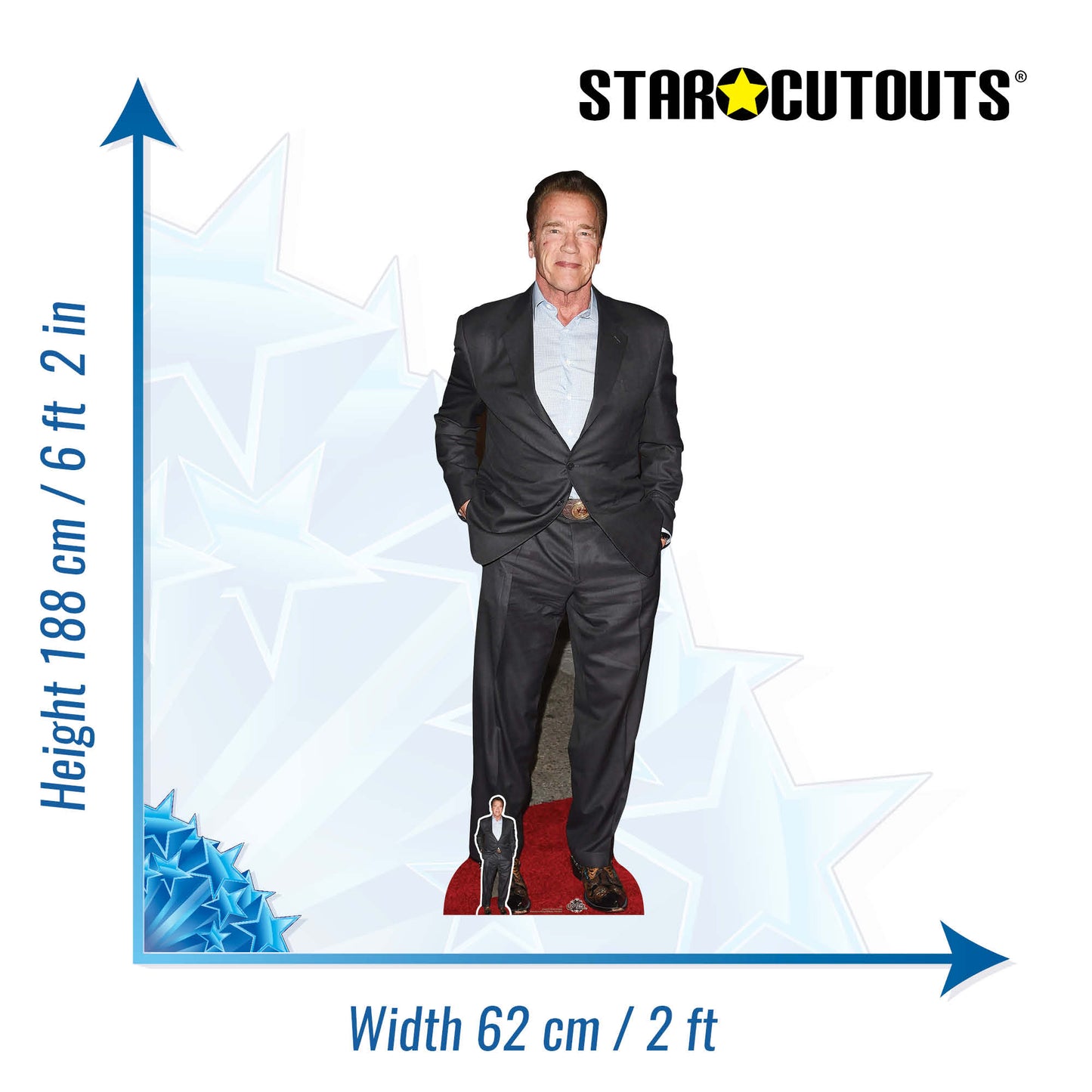 CS832 Arnold Schwarzenegger Height 188cm Lifesize Cardboard Cut Out With Mini