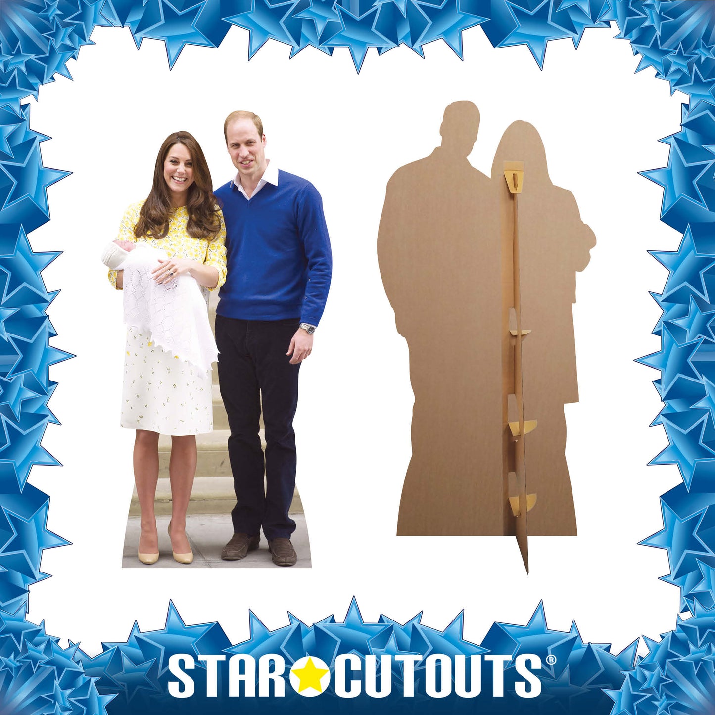 SC834 William, Kate and Charlotte Cardboard Cut Out Height 188cm