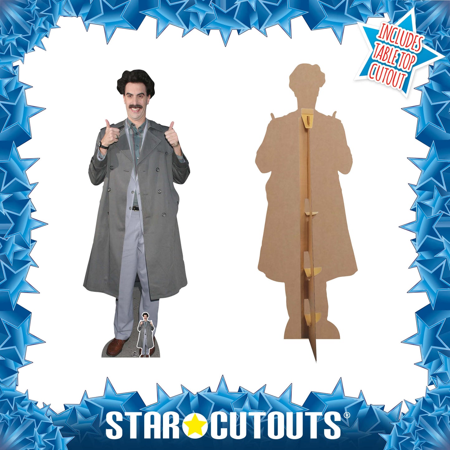 CS839 Borat Sacha Baron Cohen Height 191cm Lifesize Cardboard Cut Out With Mini