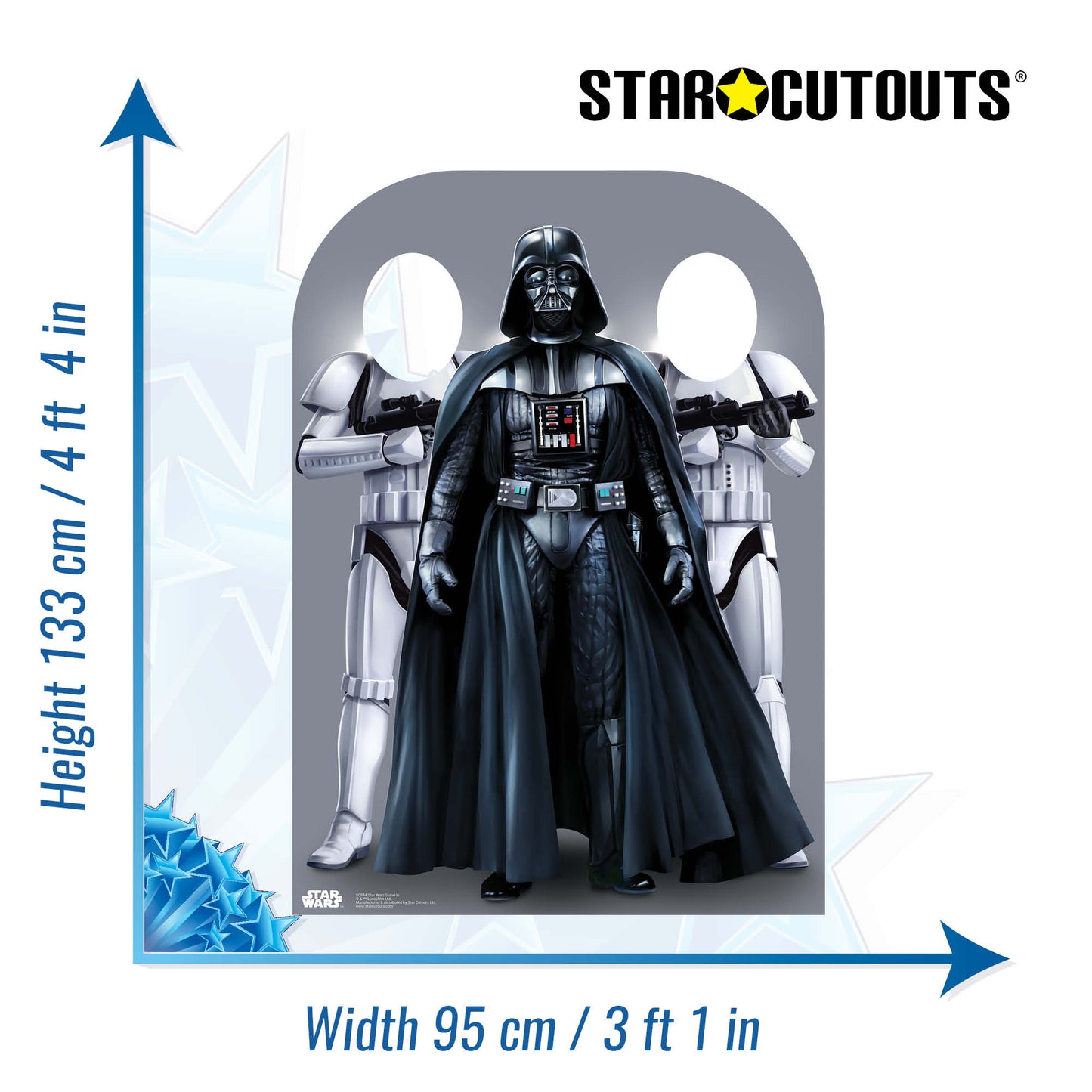 SC844 Star-Wars Stand-IN Stormtrooper and Darth Vader (Child-Sized) Cardboard Cut Out Height 133cm