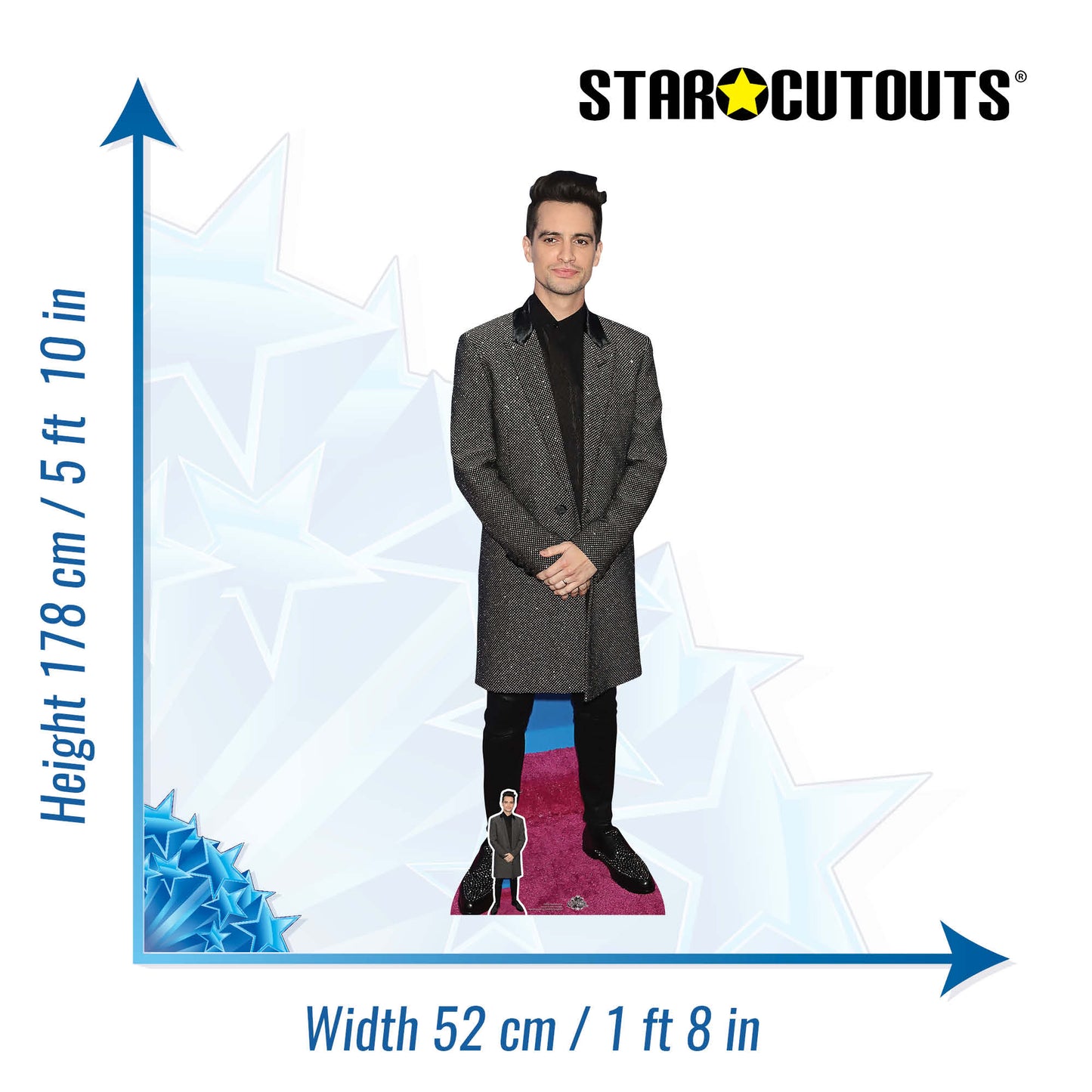 CS853 Brendon Urie Height 178cm Lifesize Cardboard Cut Out With Mini