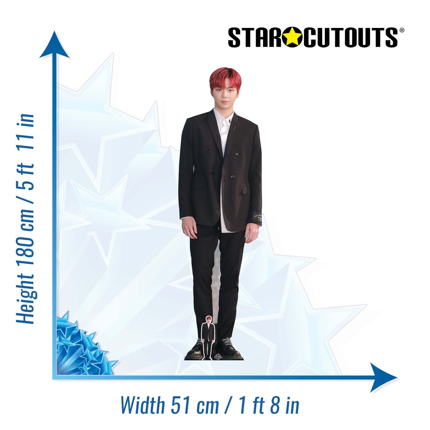 CS856 Kang Daniel Red Hair Height 180cm Lifesize Cardboard Cut Out With Mini