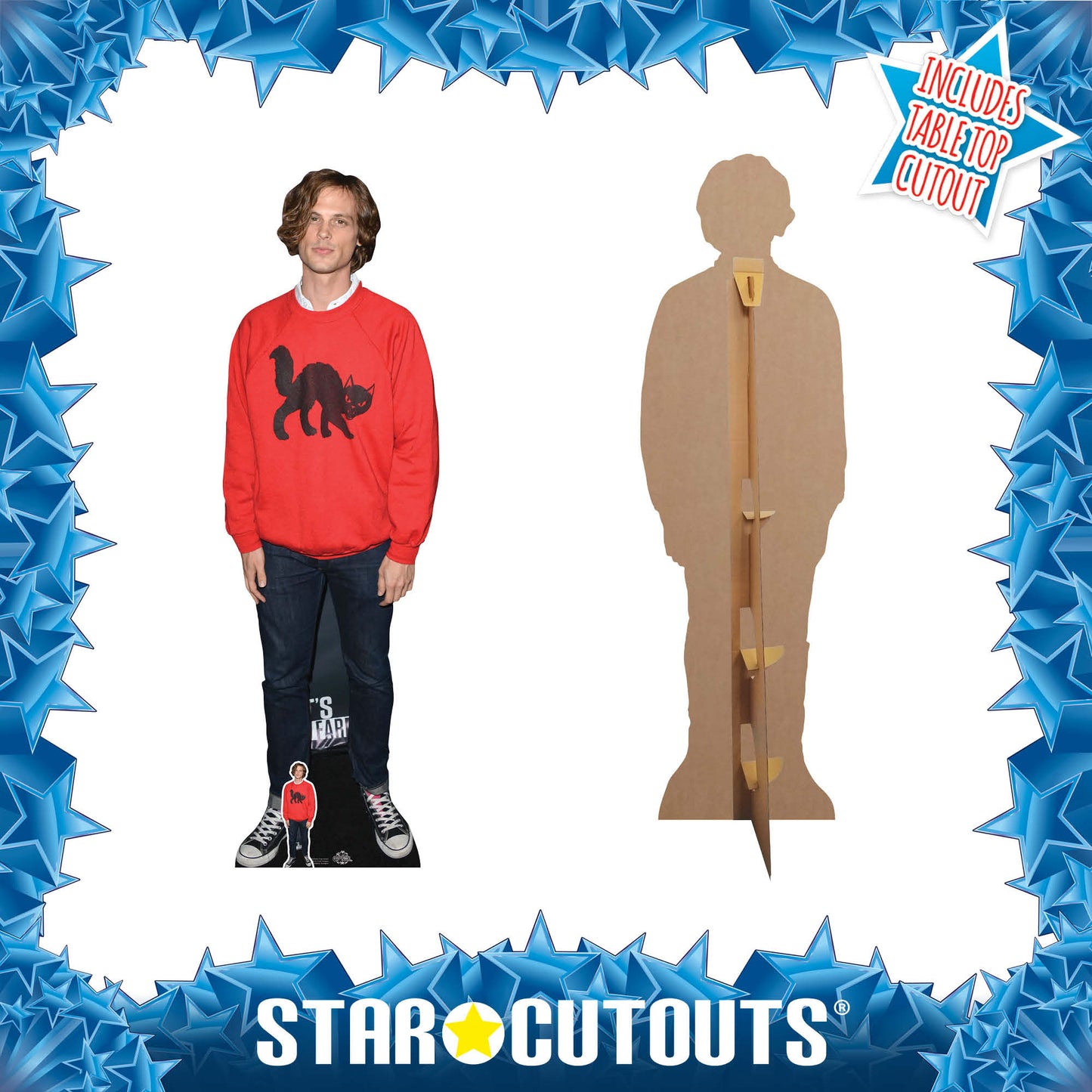 CS857 Matthew Gray Gubler Red Jumper Height 185cm Lifesize Cardboard Cut Out With Mini