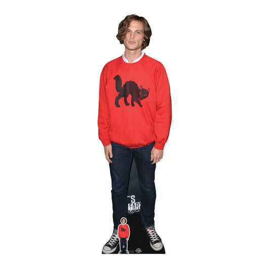 CS857 Matthew Gray Gubler Red Jumper Height 185cm Lifesize Cardboard Cut Out With Mini