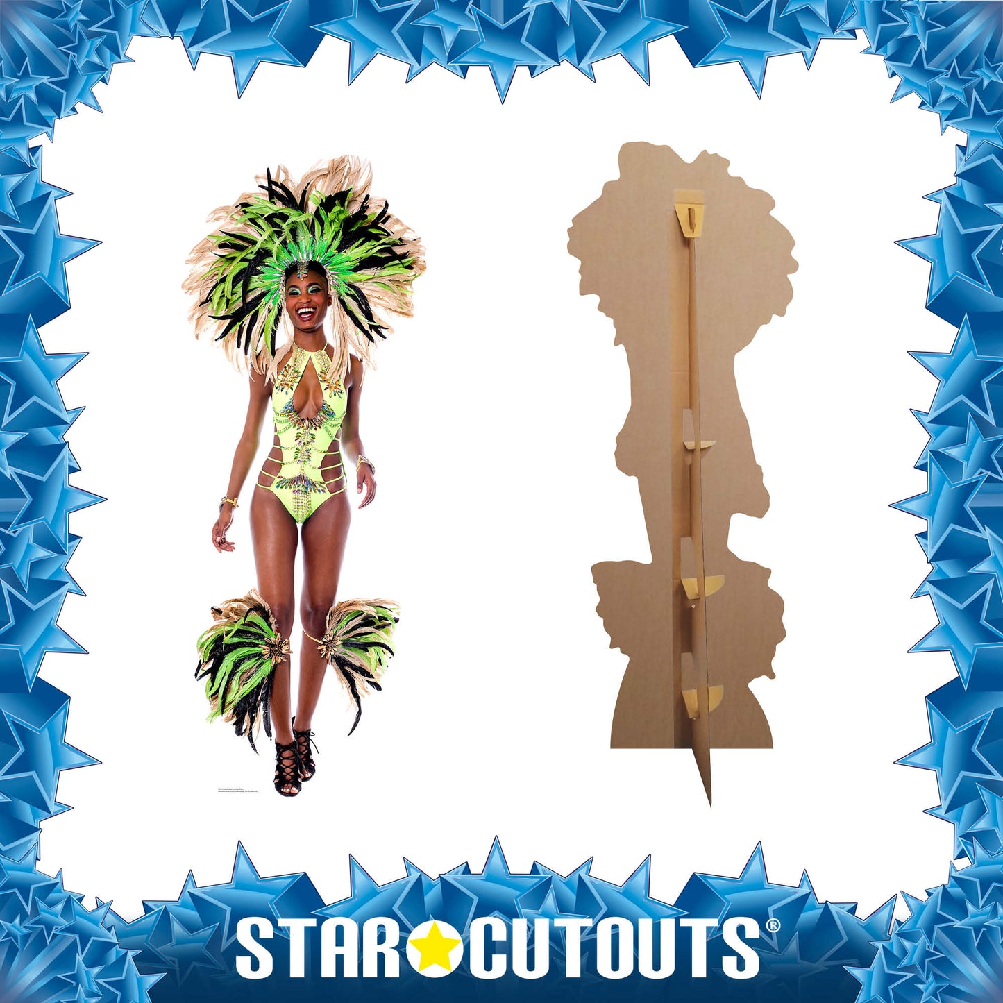 SC859 Mardi-Gras Brazilian Babe Cardboard Cut Out Height 193cm