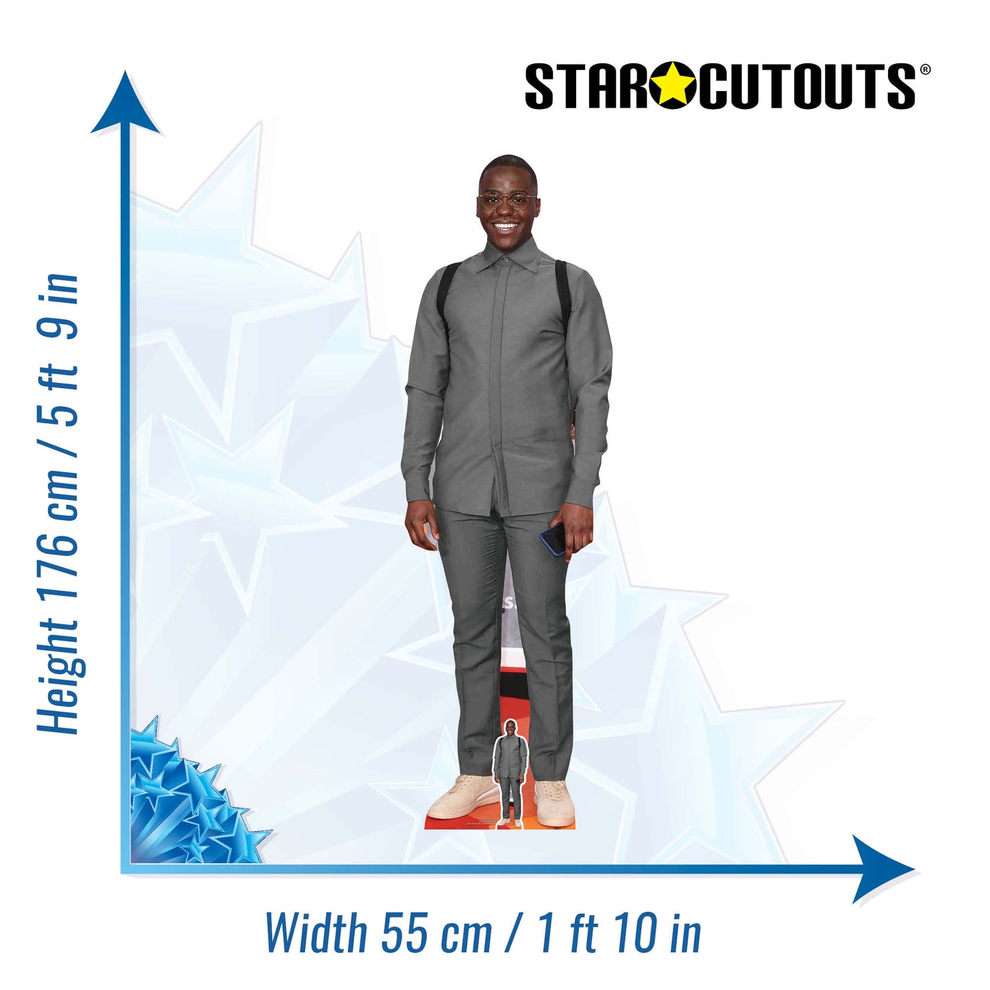 CS859 Ncuti Gatwa Actor Height 176cm Lifesize Cardboard Cut Out With Mini