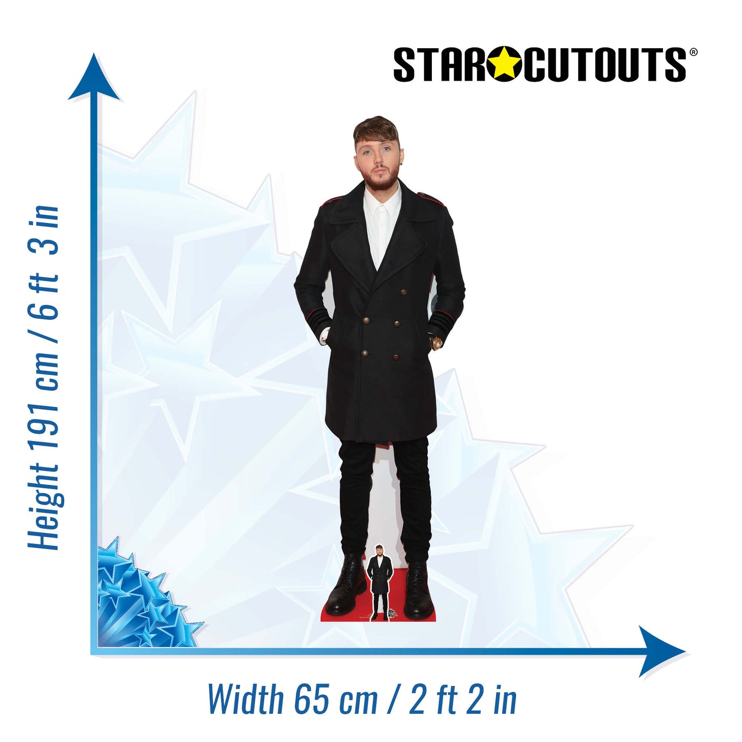 CS861 James Arthur Singer Songwriter Height 191cm Lifesize Cardboard Cut Out With Mini