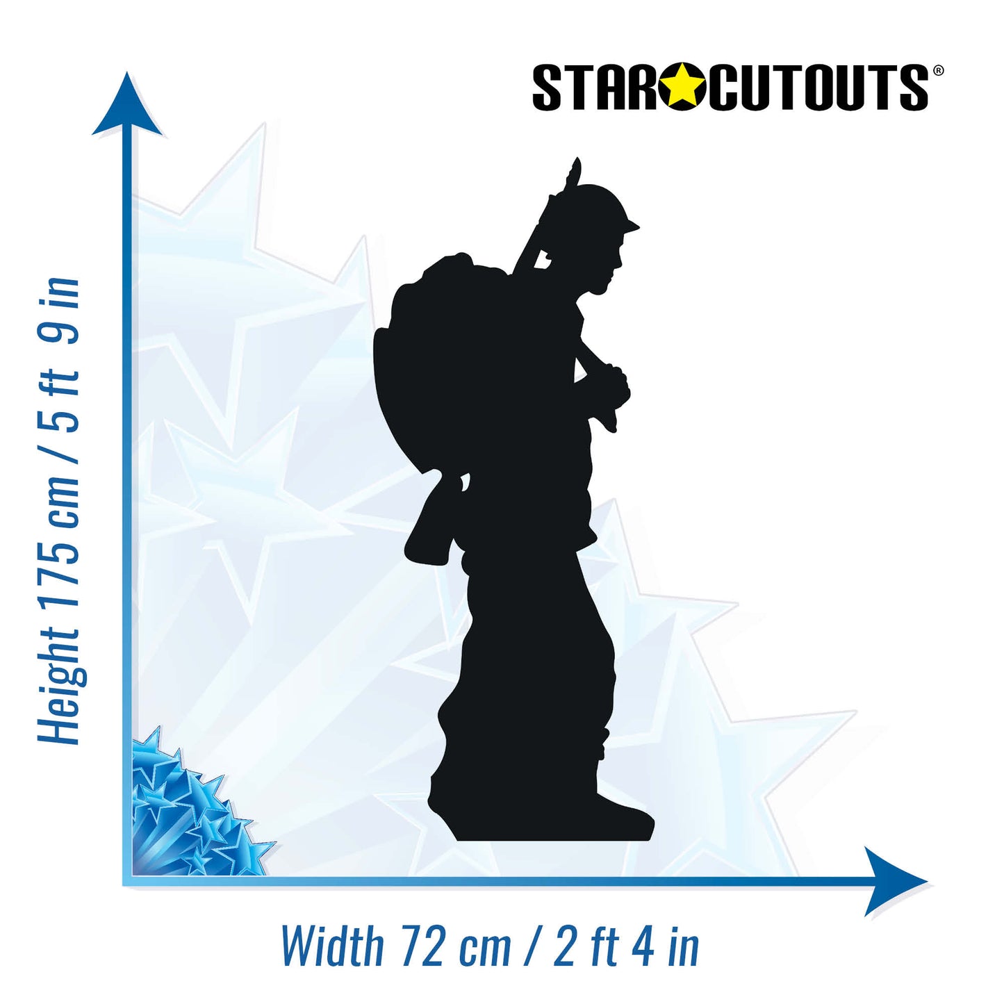 SC862 Soldier Silhouette Cardboard Cut Out Height 175cm