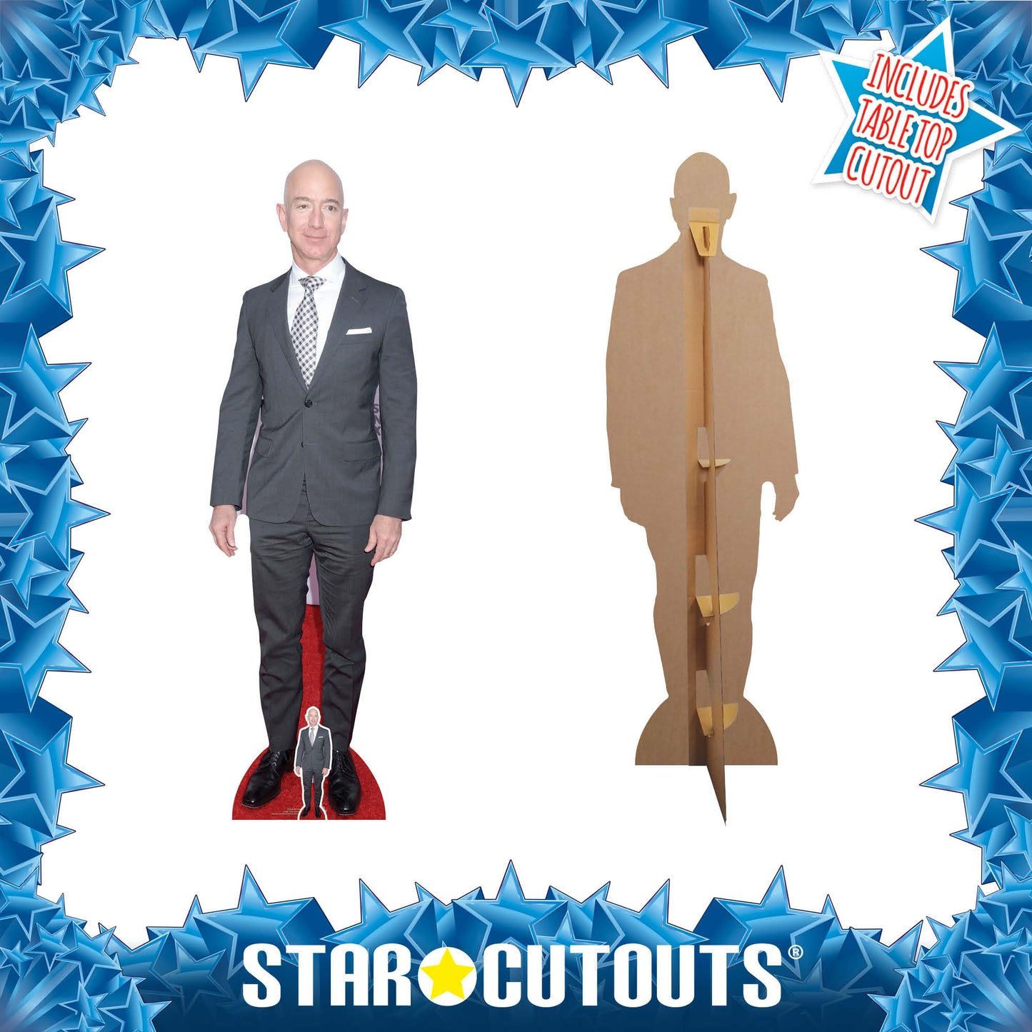 CS864 Jeff Bezos Buisnessman Height 172cm Lifesize Cardboard Cut Out With Mini