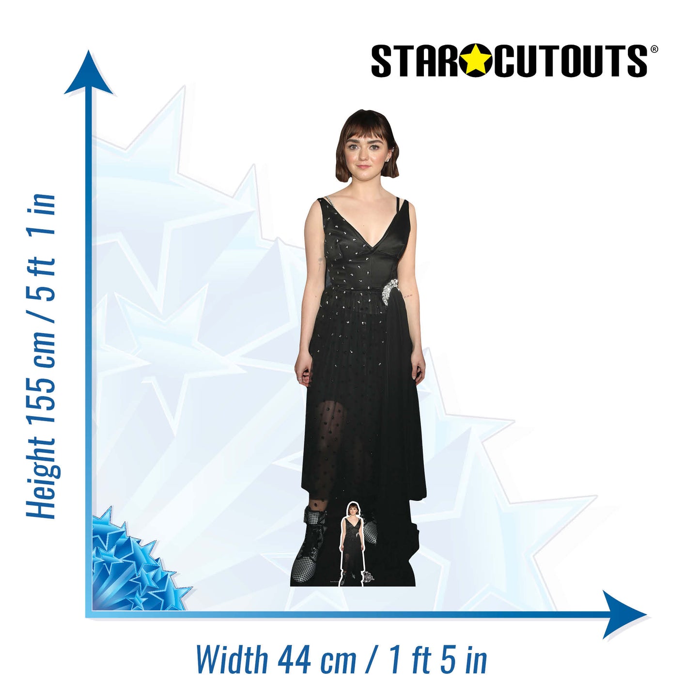 CS865 Maisie Williams Actor Height 155cm Lifesize Cardboard Cut Out With Mini