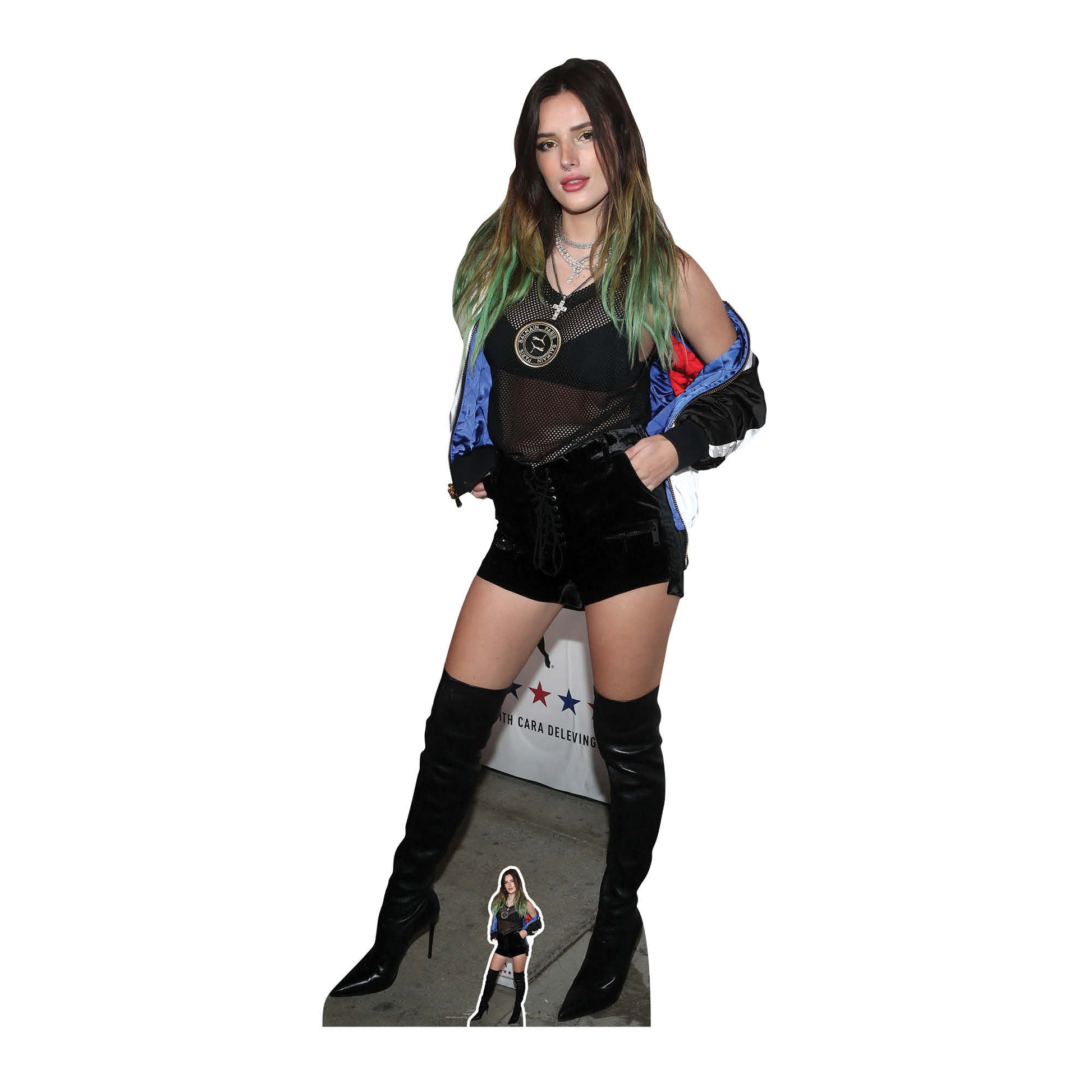 CS866 Bella Thorne Boots Green Hair Height 172cm Lifesize Cardboard Cu –  Star Cutouts