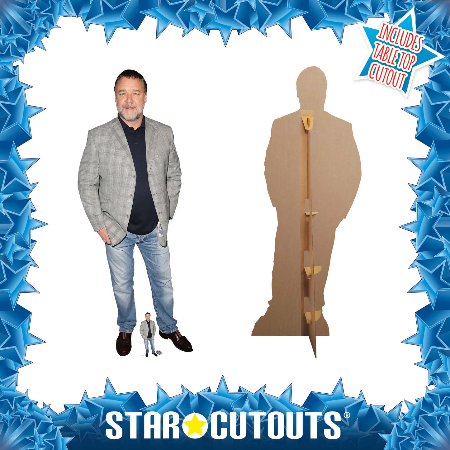 CS874 Russell Crowe Actor Height 183cm Lifesize Cardboard Cut Out With Mini