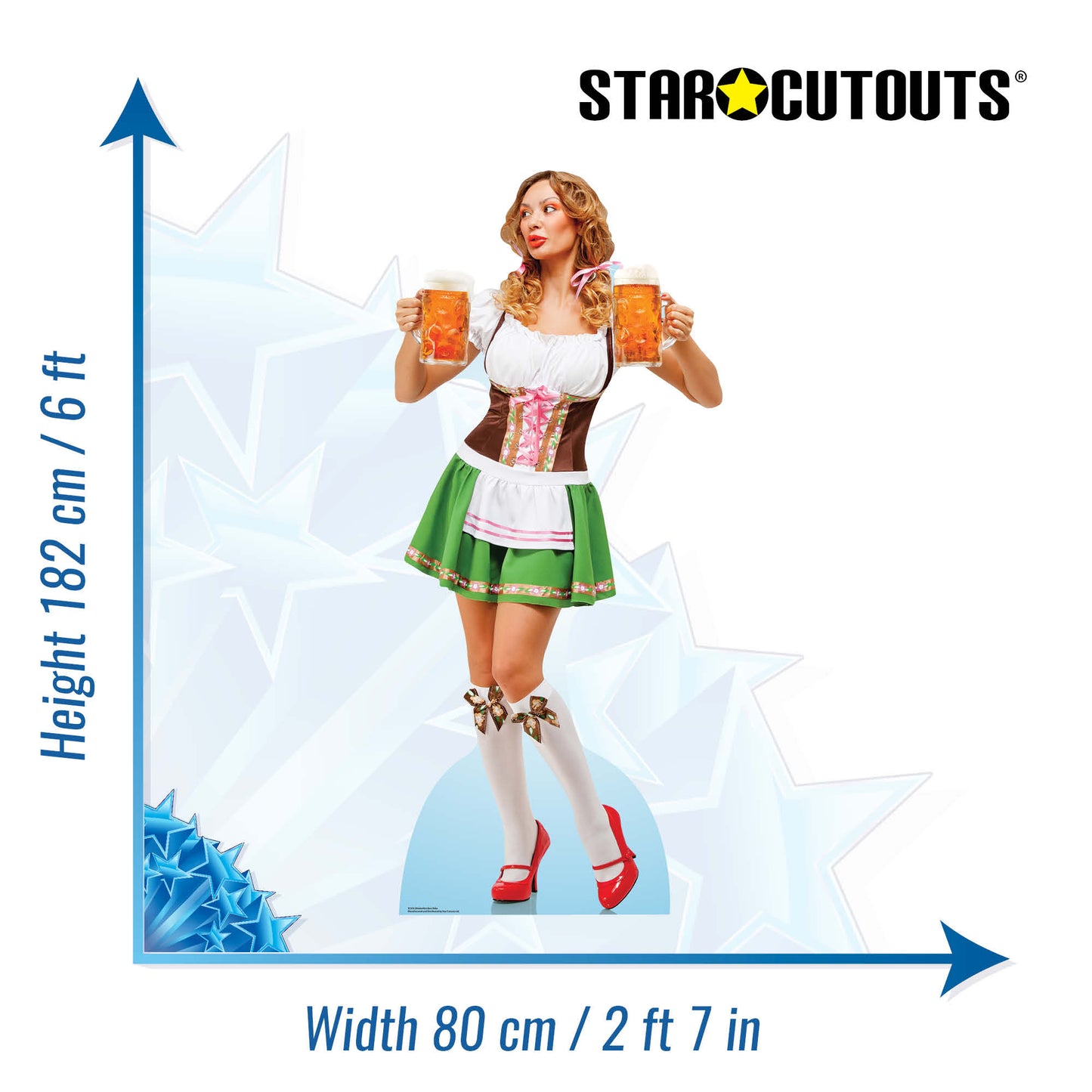 SC876 Oktoberfest Beer Babe Cardboard Cut Out Height 182cm