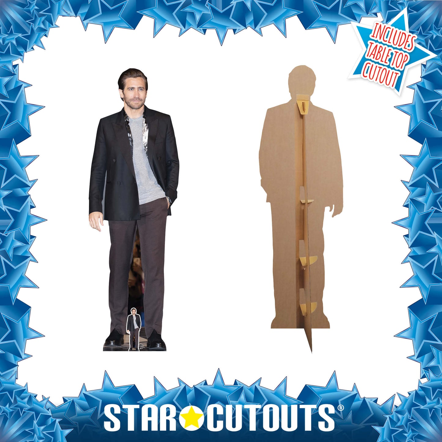 CS876 Jake Gyllenhaal Actor Grey Shirt Height 183cm Lifesize Cardboard Cut Out With Mini