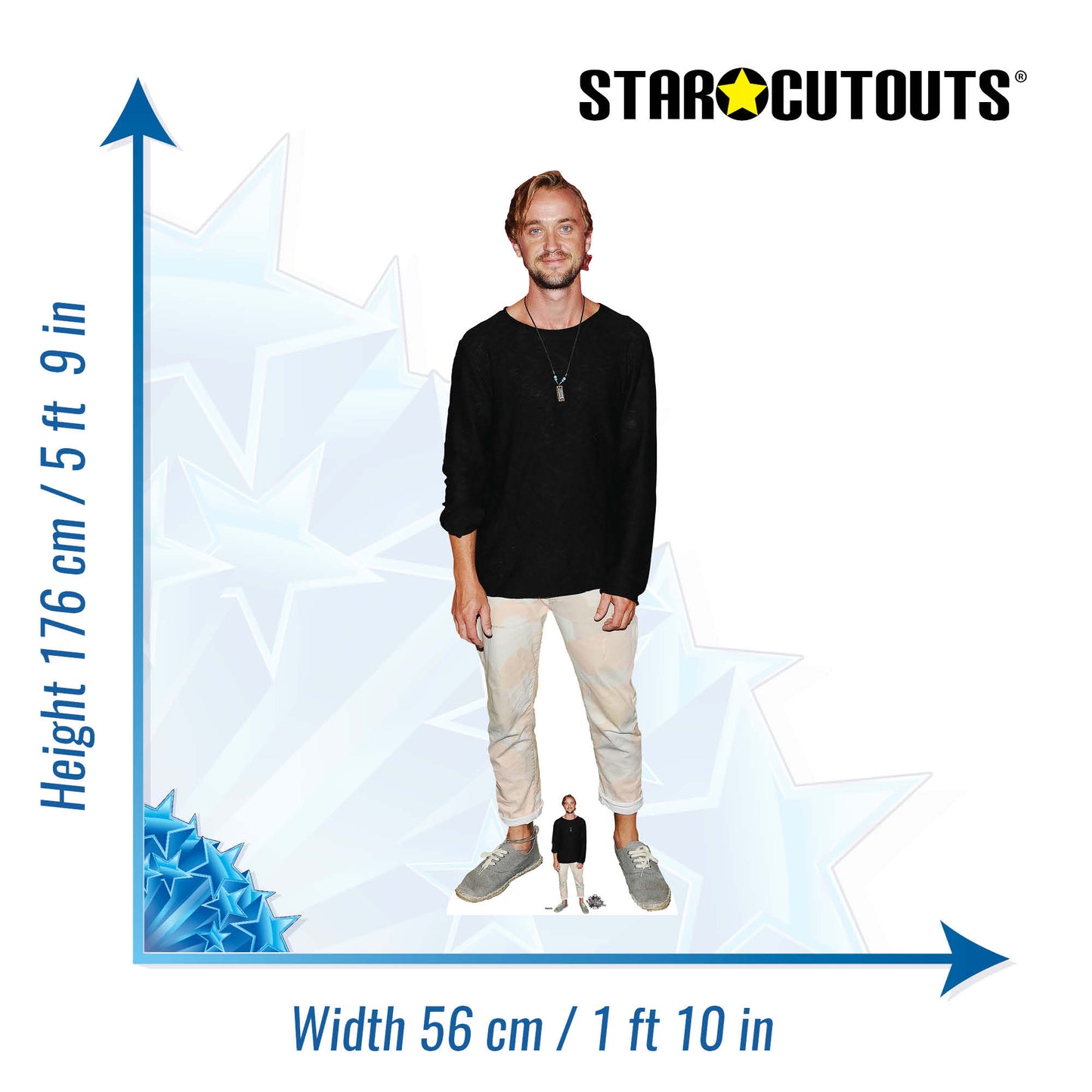 CS879 Tom Felton Actor Trainers Height 176cm Lifesize Cardboard Cut Out With Mini