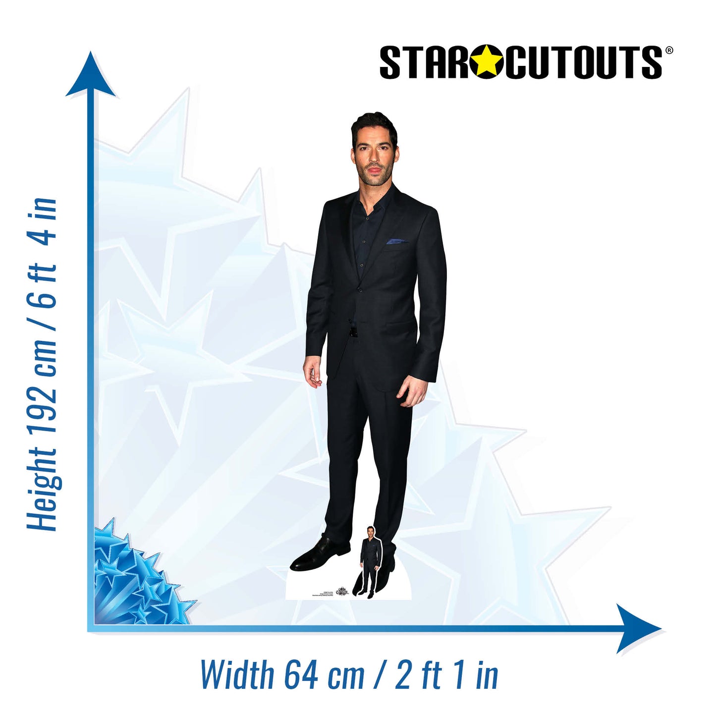 CS888 Tom Ellis Actor Tongue Out Height 192cm Lifesize Cardboard Cut Out With Mini