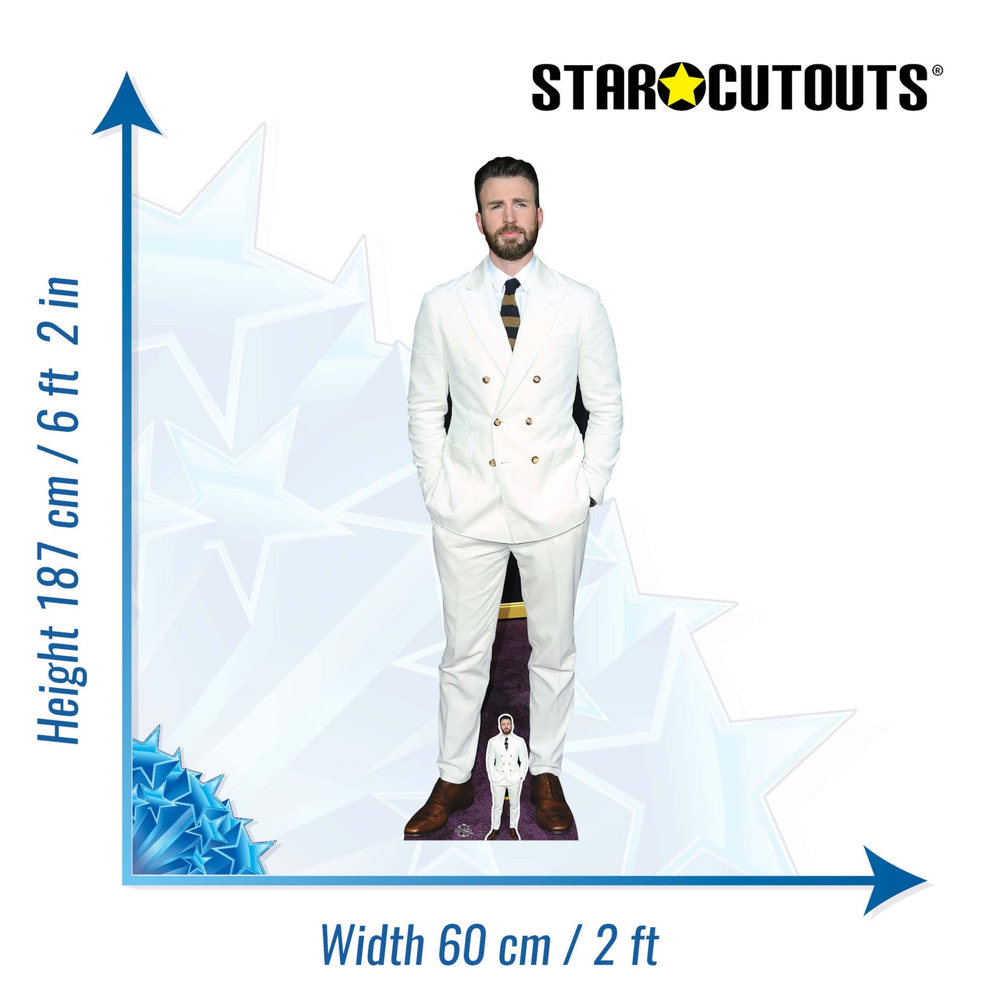 CS890 Chris Evans Height 187cm Lifesize Cardboard Cut Out With Mini