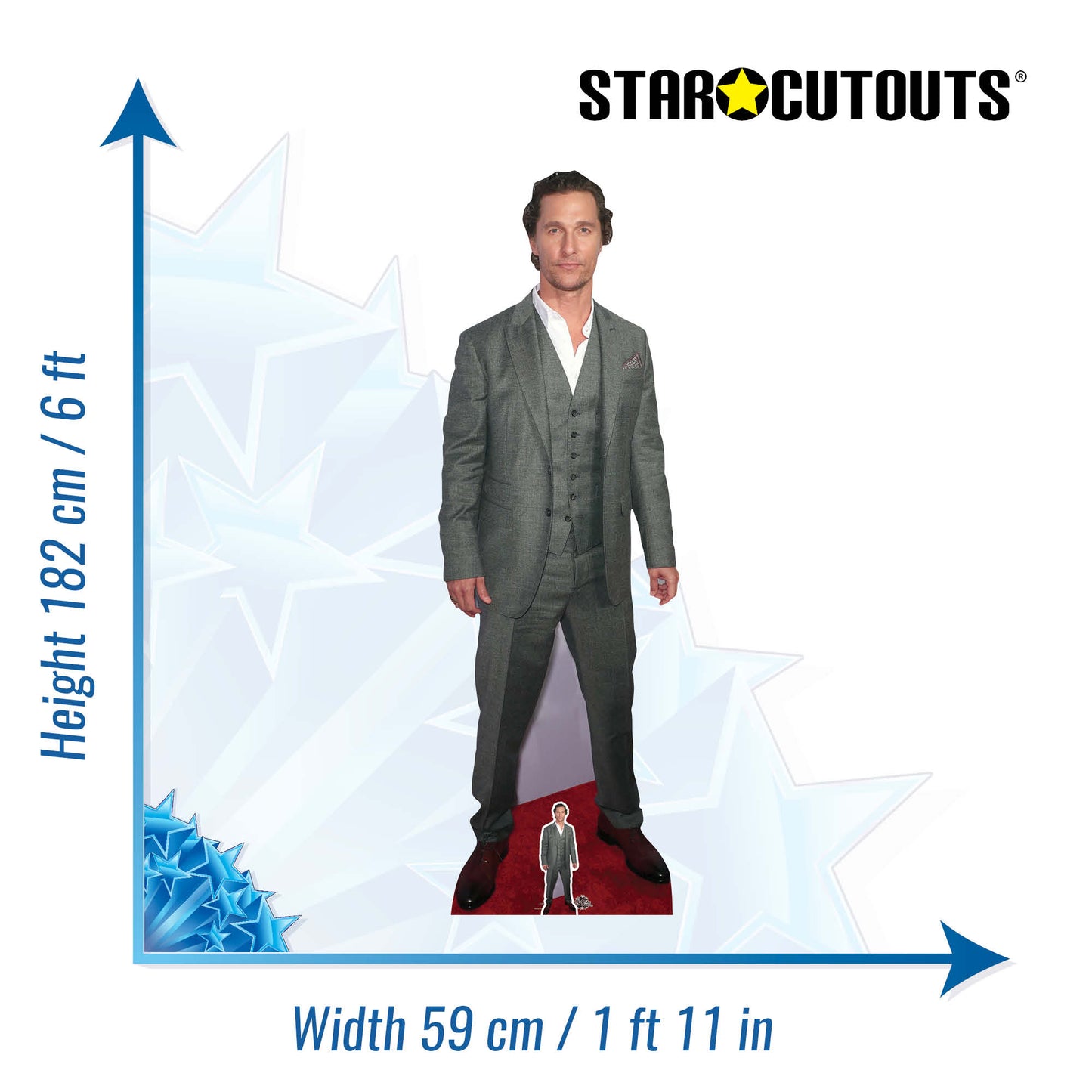 CS892 Matthew McConaughey Height 182cm Lifesize Cardboard Cut Out With Mini