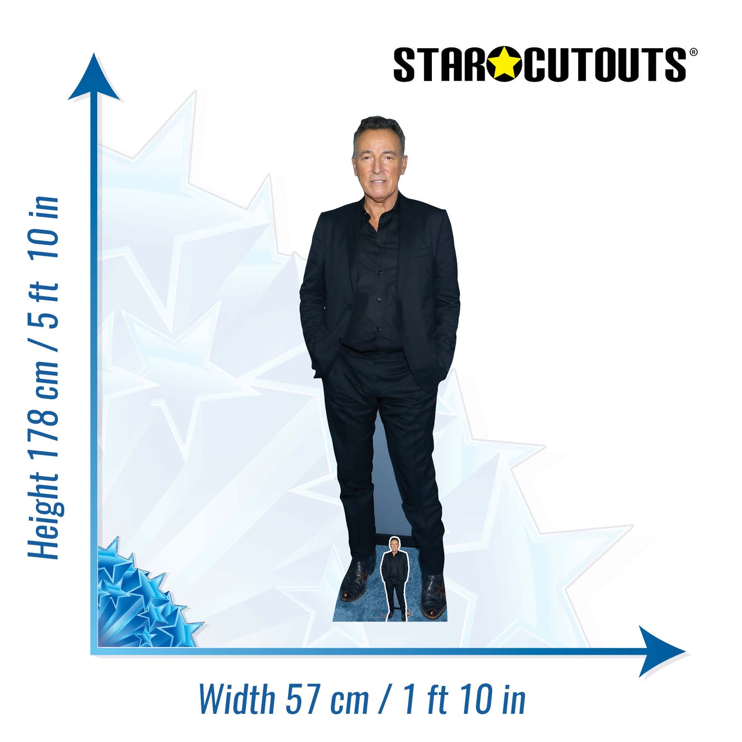 CS893 Bruce Springsteen Height 178cm Lifesize Cardboard Cut Out With Mini