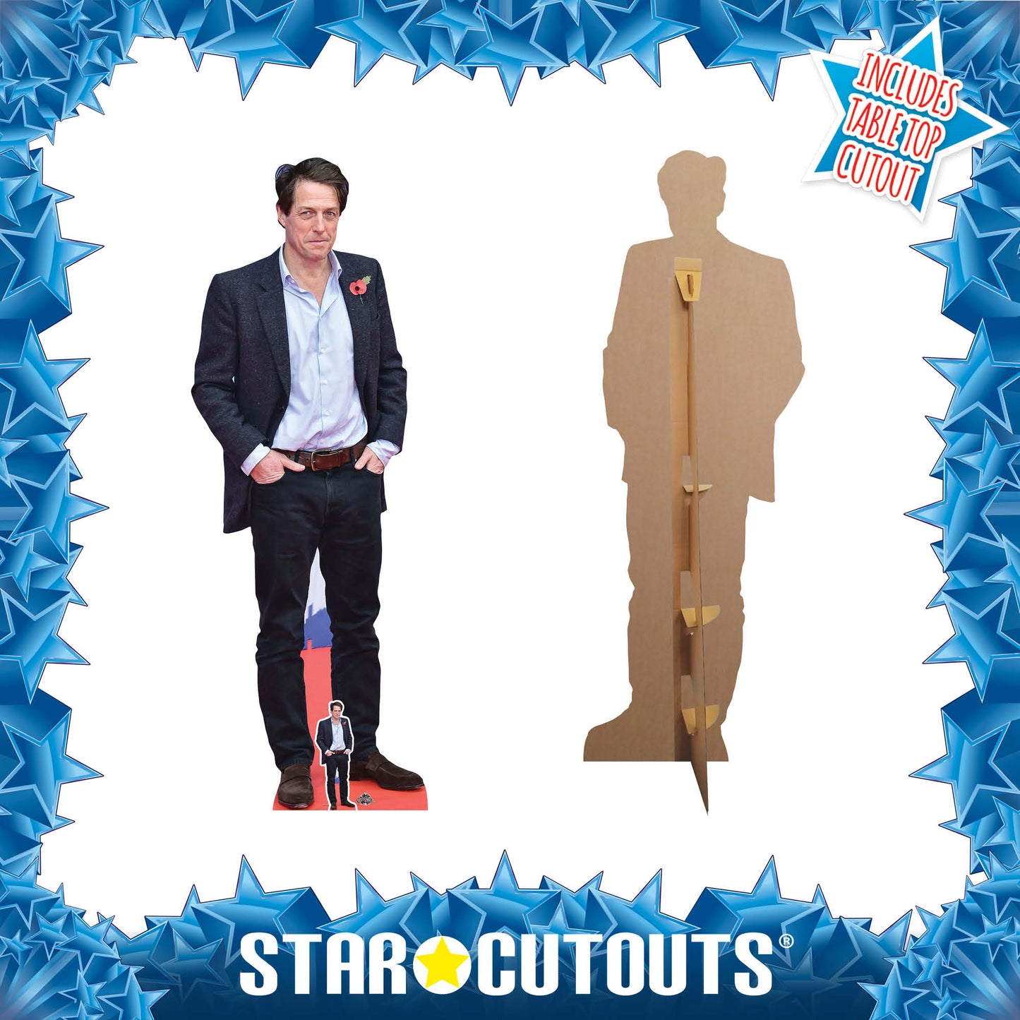 CS894 Hugh Grant Blue Shirt Height 180cm Lifesize Cardboard Cut Out With Mini