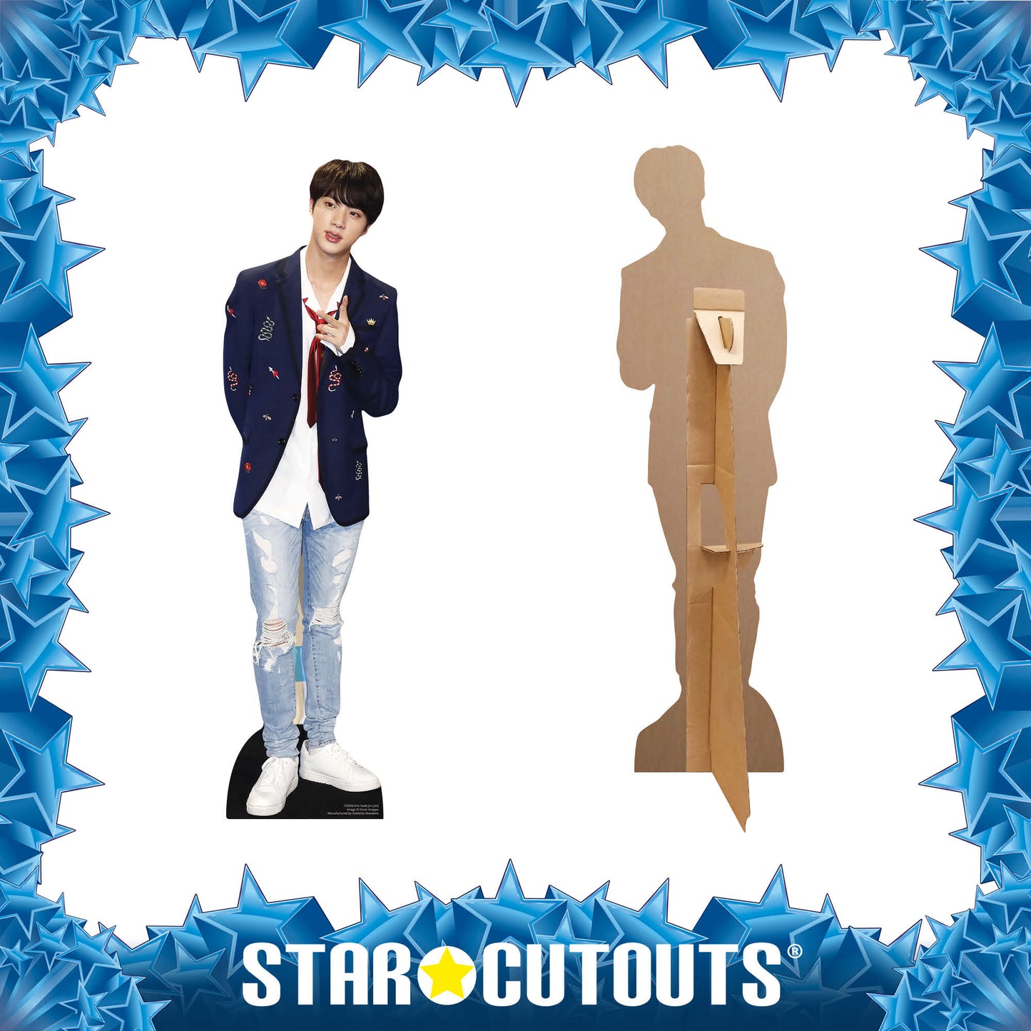 CS900 BTS Bangtan Boys Red Tie Kim_Seok_Jin (Star Mini) Height 90cm Small Cardboard Cut Out