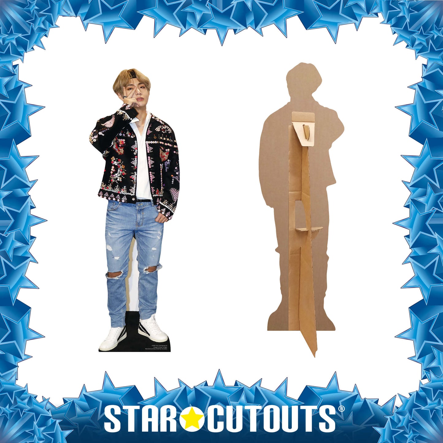 CS901 BTS Bangtan Boys Headband Kim_Taehyung_V (Star Mini) Height 90cm Small Cardboard Cut Out