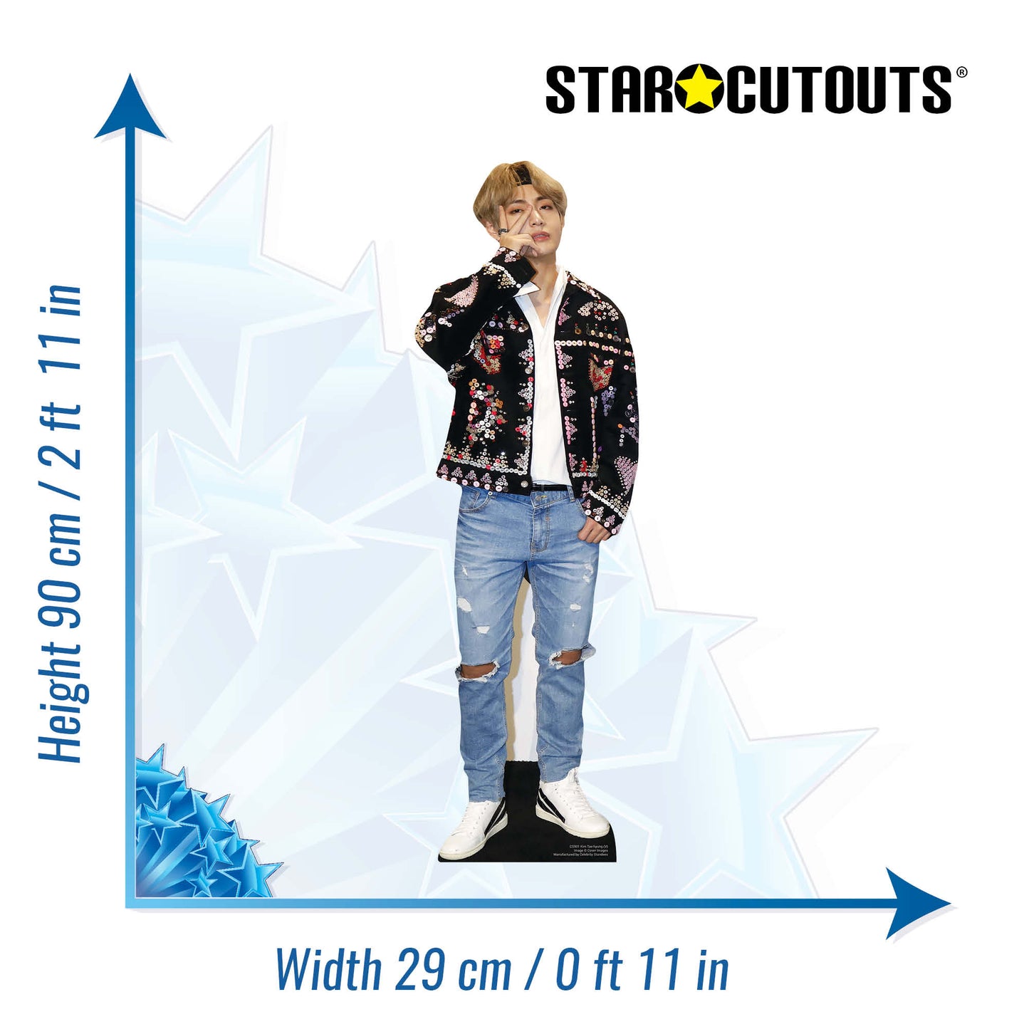 CS901 BTS Bangtan Boys Headband Kim_Taehyung_V (Star Mini) Height 90cm Small Cardboard Cut Out