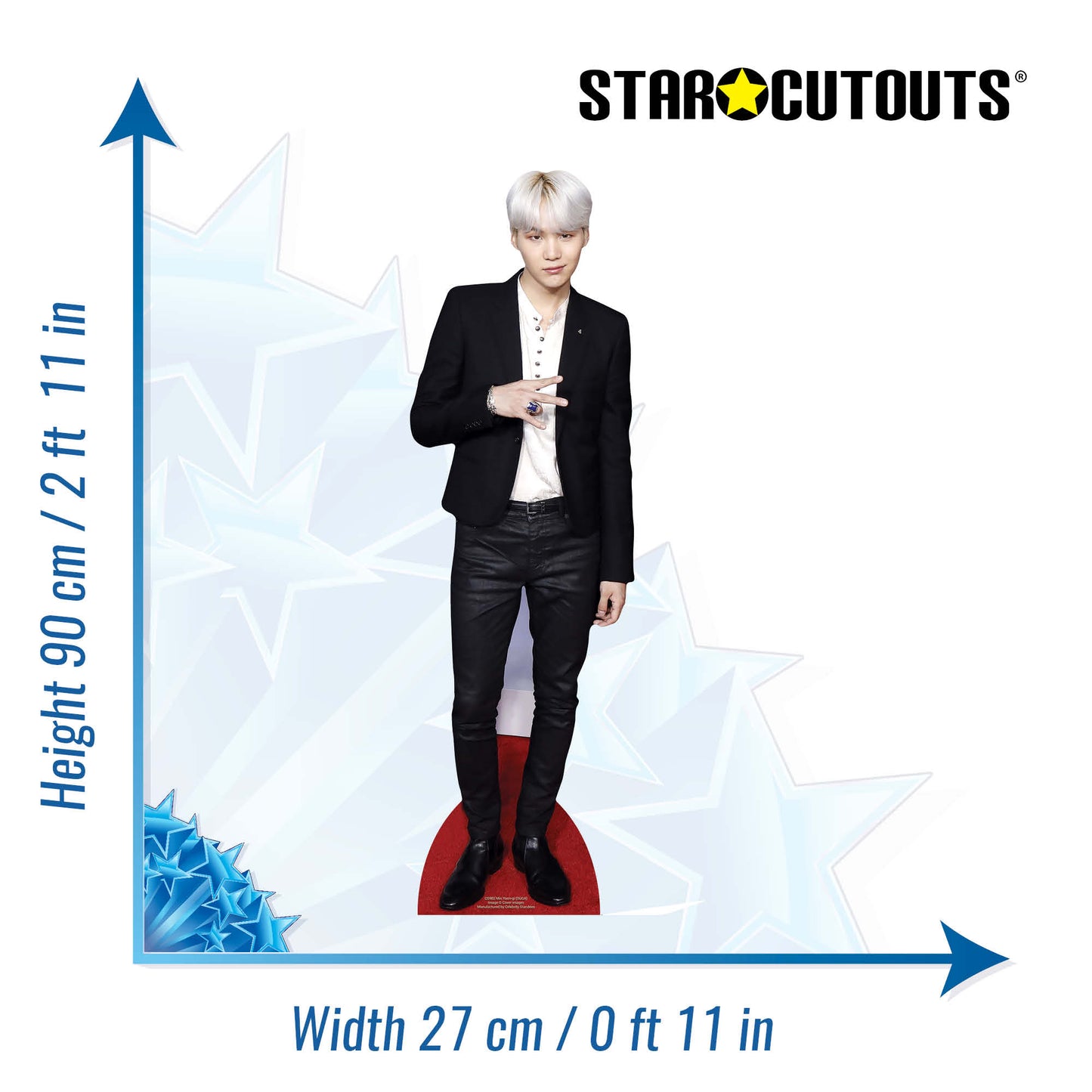 CS902 BTS Bangtan Boys Min_Yoon_gi_Suga (Star Mini) Height 90cm Small Cardboard Cut Out