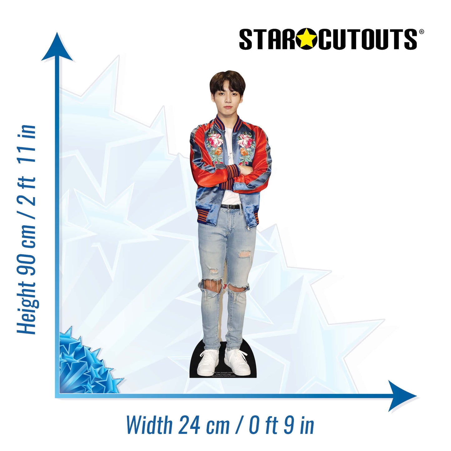 CS903 BTS Bangtan Boys Red Jacket Jeon_Jungkook (Star Mini) Height 90cm Small Cardboard Cut Out