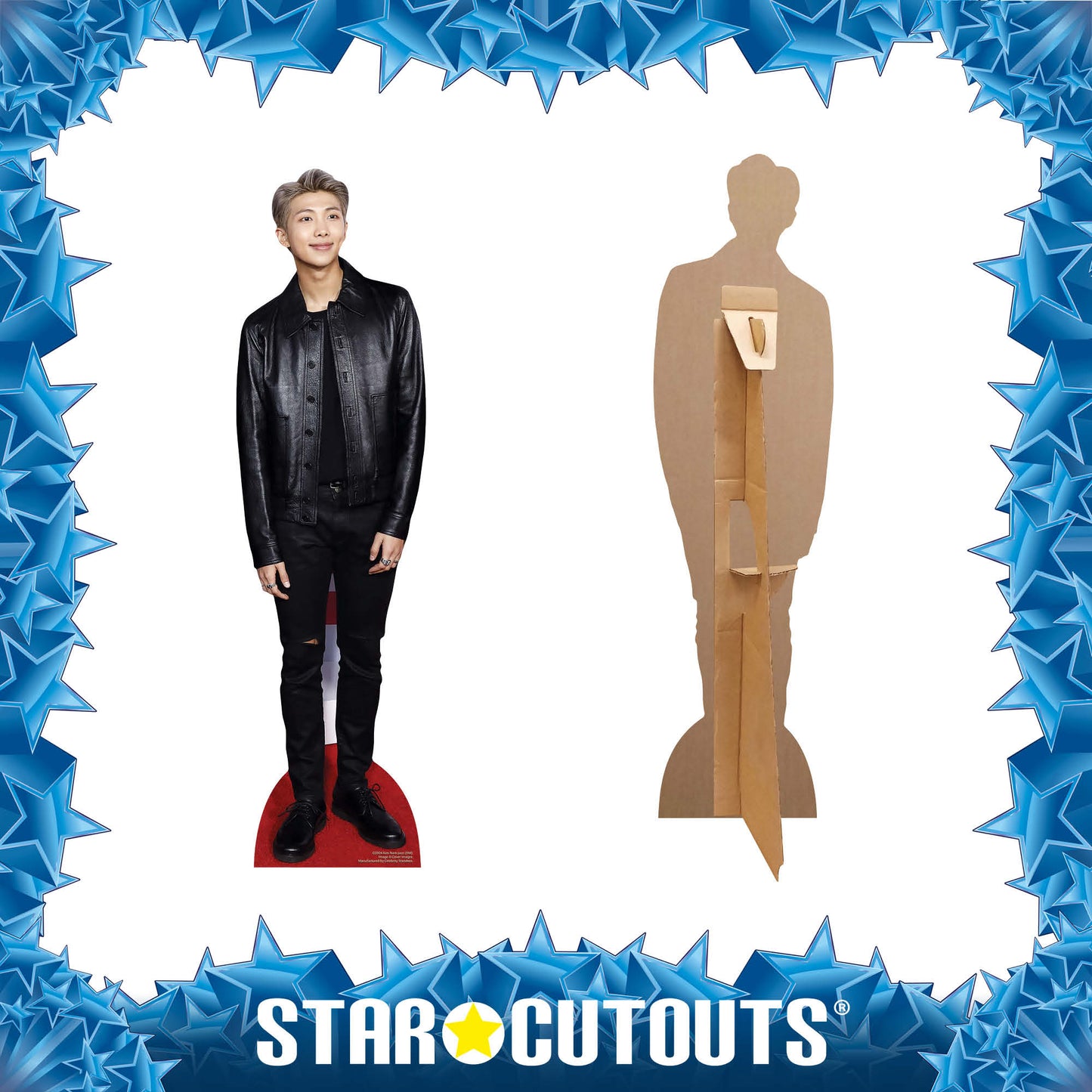 CS904 BTS Bangtan Boy Black Leather Kim_Nam_joon_RM (Star Mini) Height 90cm Small Cardboard Cut Out